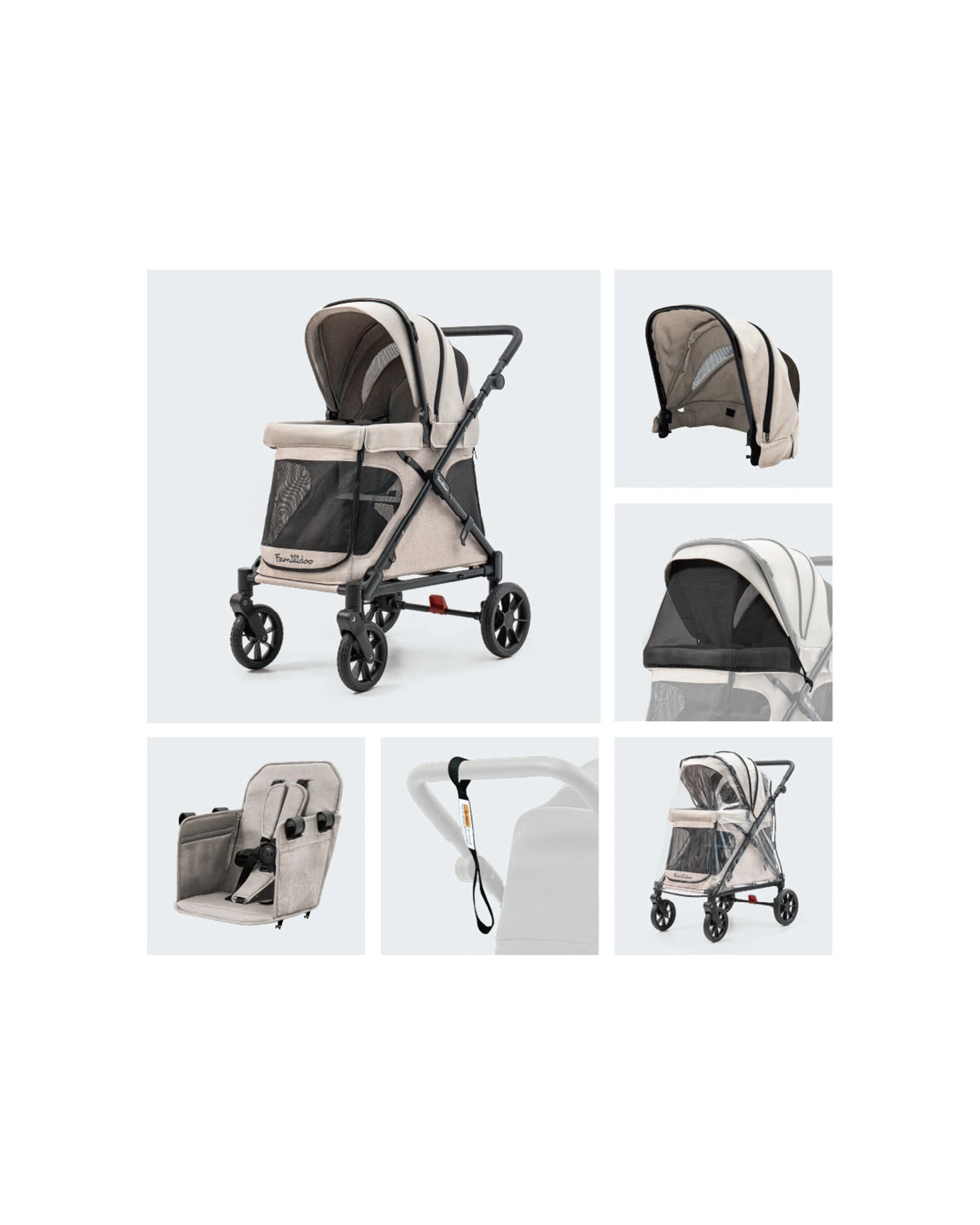 2 Playette Q1 2.0 Wagon Stroller Lightweight Compact Safe Ash Rose - Pink, 2 of 7