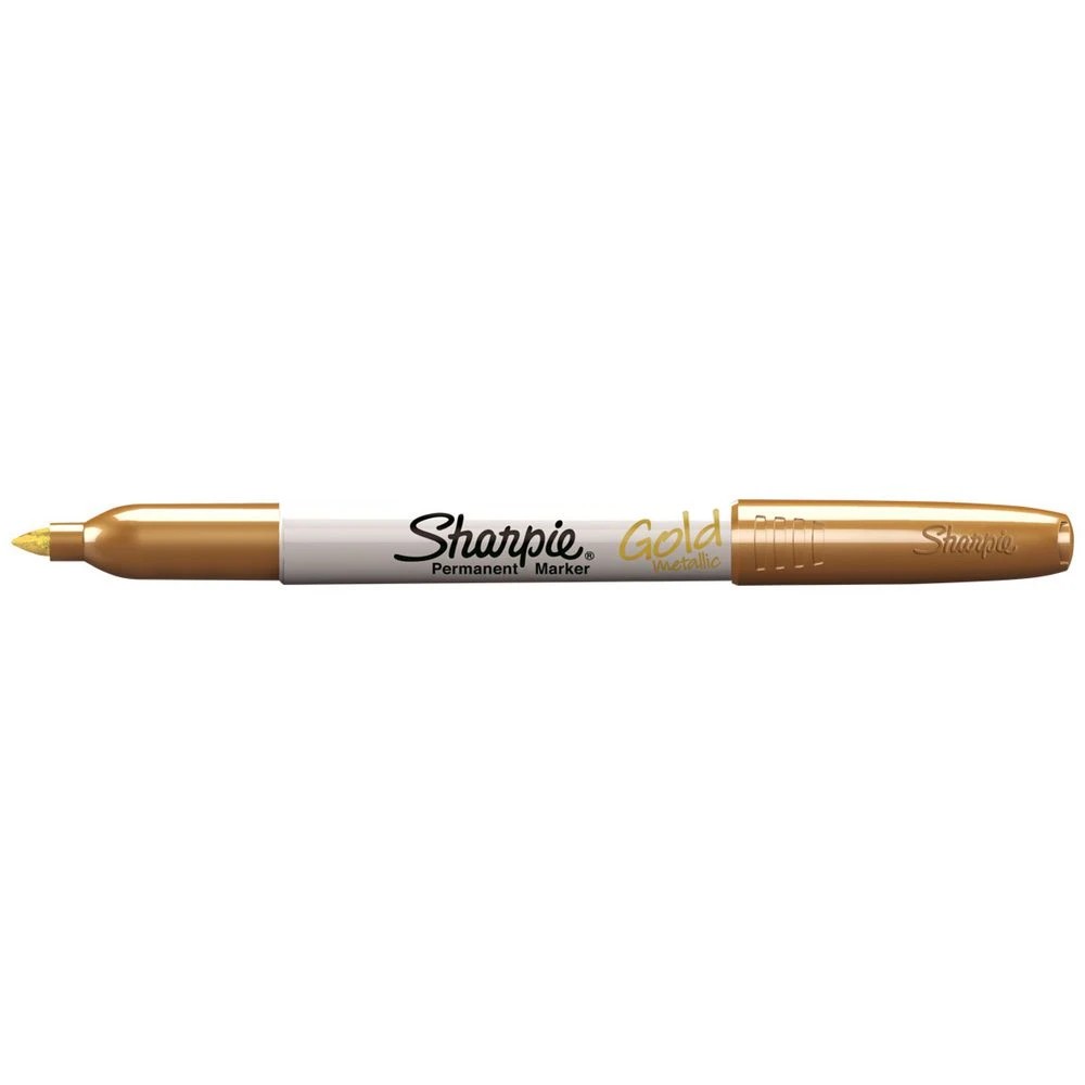 1 Sharpie Fine Permanent Marker Metallic Gold, 1 of 6