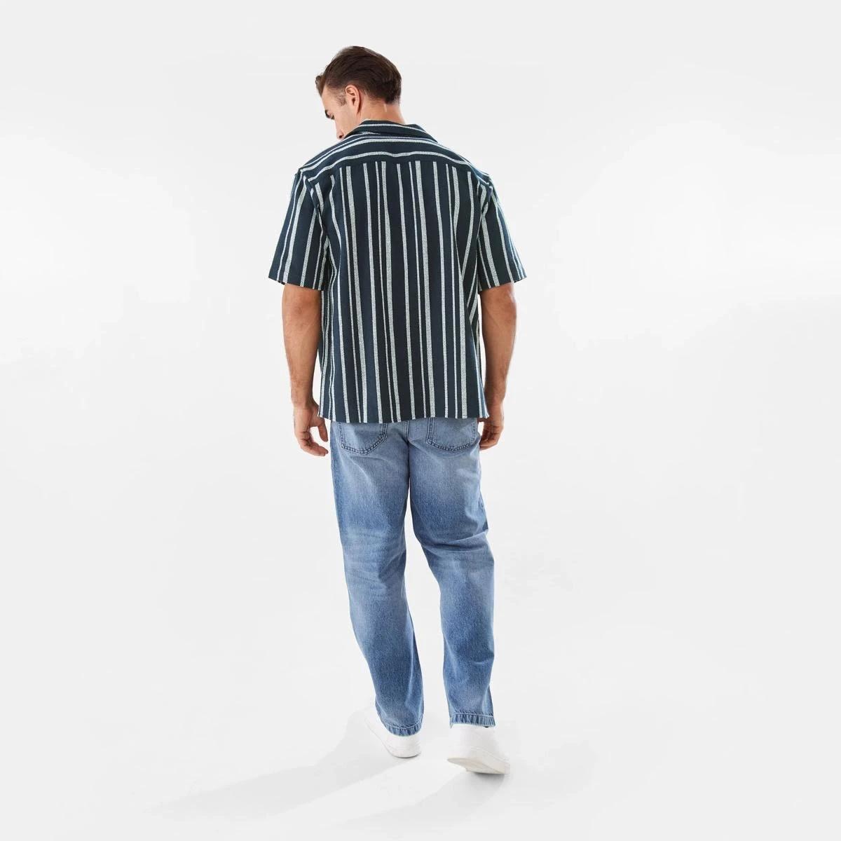 4 Short Sleeve Multi Textured Shirt VAM STRIPE SKY CAPTAIN, 4 of 9