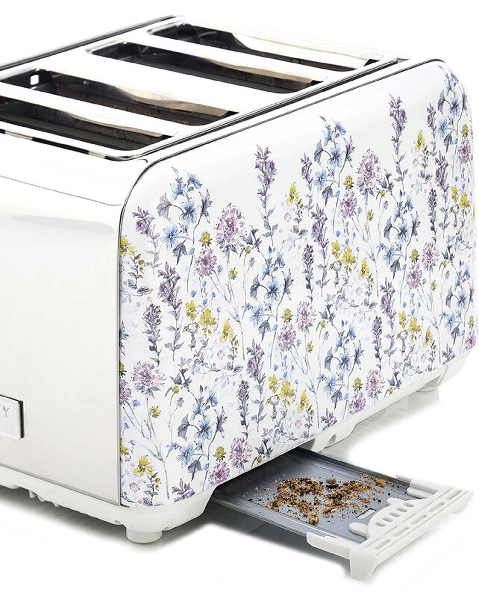 3 Laura Ashley Stainless Steel 4 Slice Toaster - Wild Meadow - Silver, 3 of 5