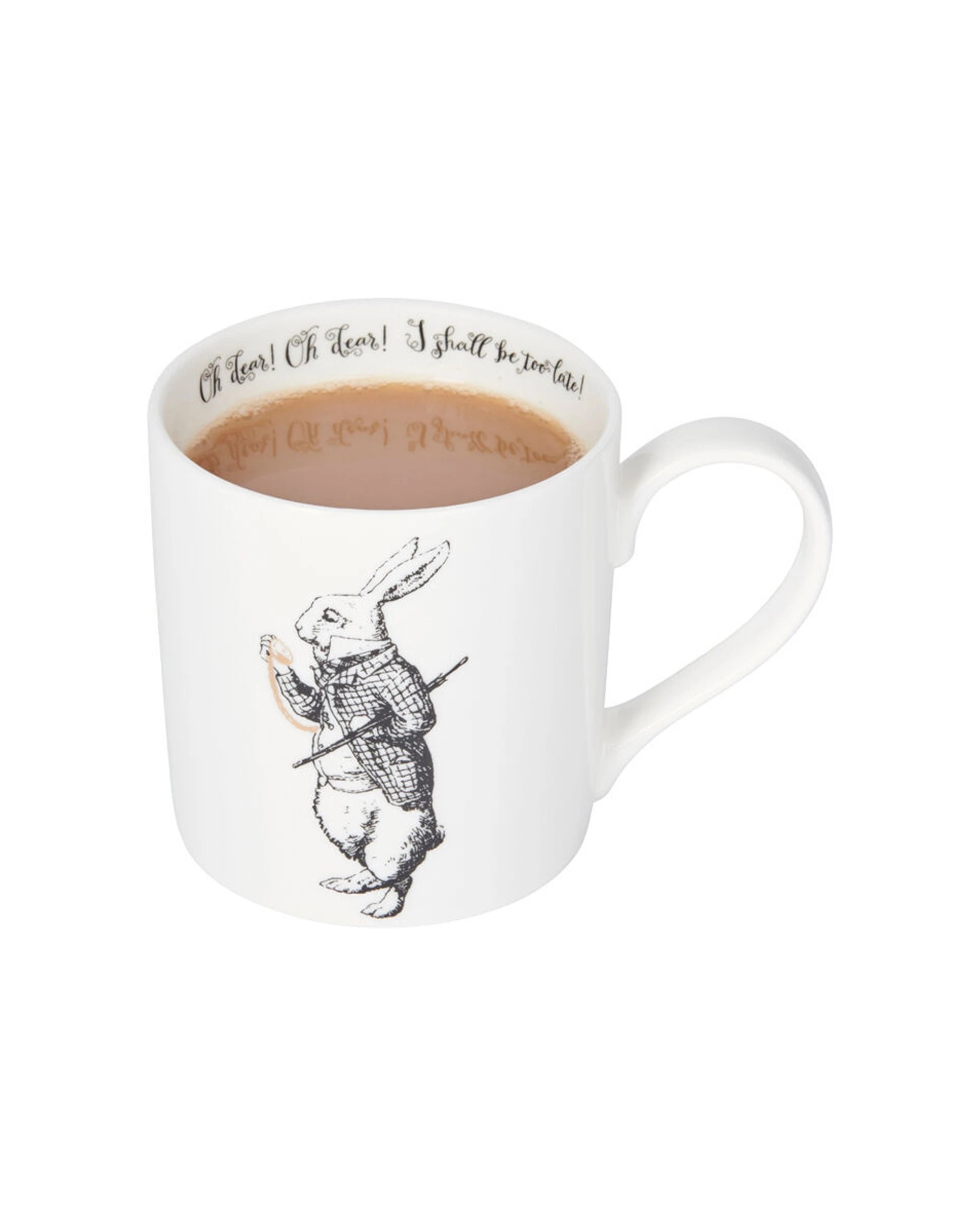 5 Mikasa 2PK V&A  Alice In Wonderland Coffee Drinking Mug Fine China Set 350mL - Rabbit - White, 5 of 7