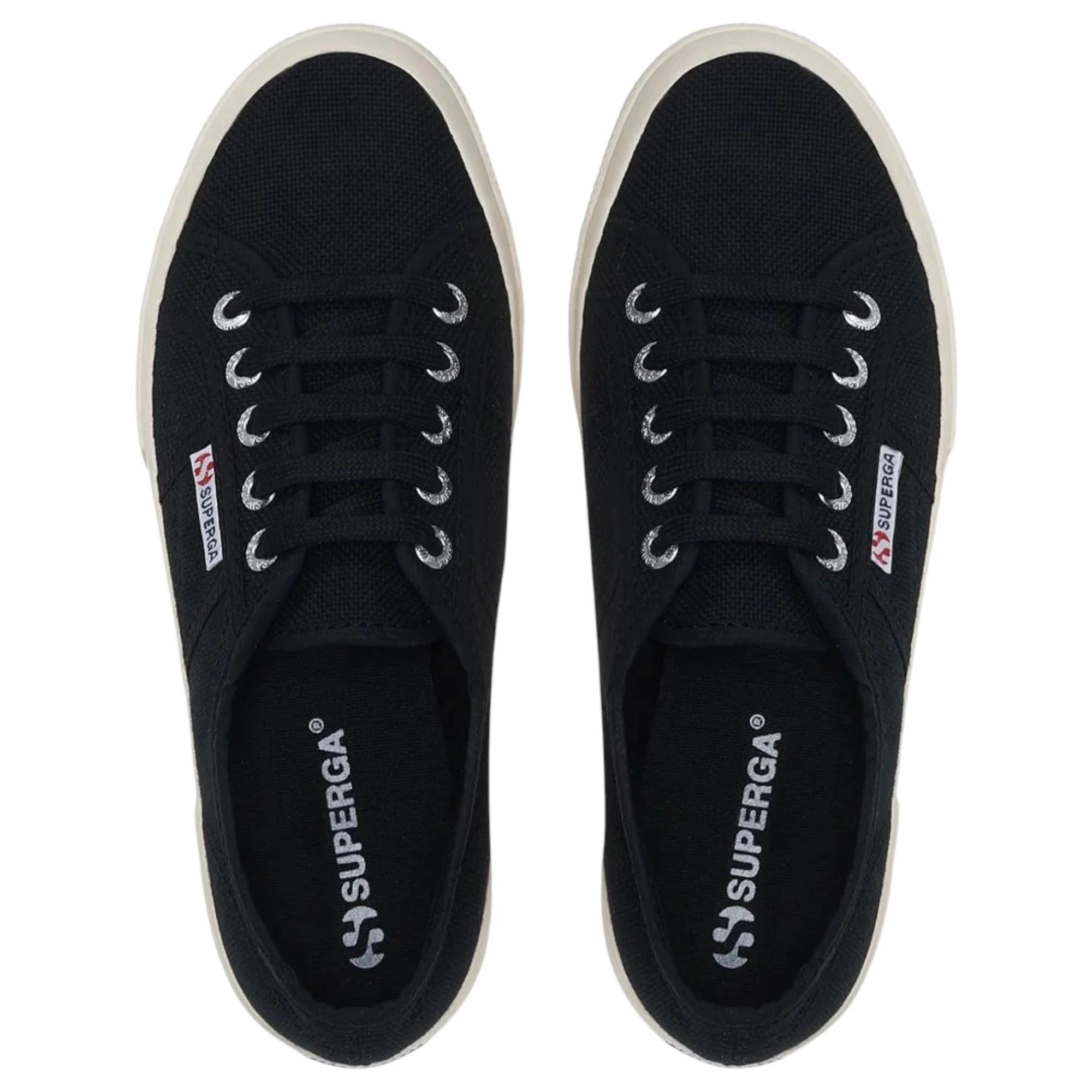 4 Superga Unisex 2750 Cotu Classic Black/ Cream Casual Shoes BLACK/CREAM, 4 of 5