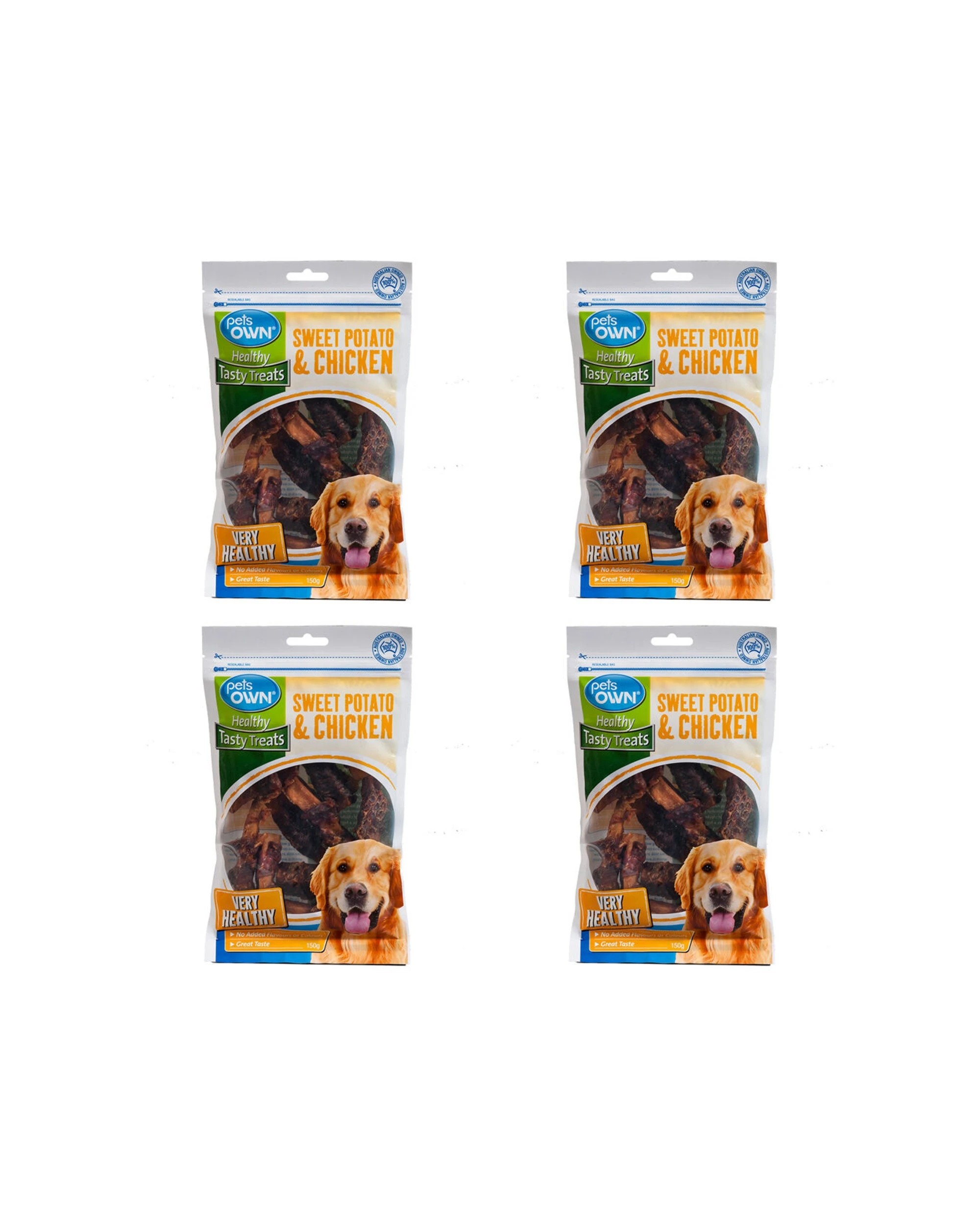 1 Pets Own Sweet Potato And Chicken Healthy Tasty Dog Treats 4 Pack 150g - Brown, 1 of 3