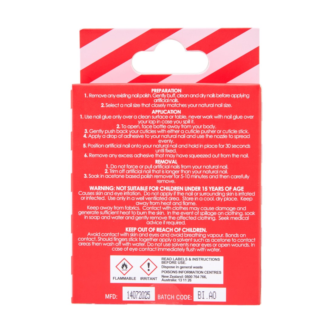 4 OXX Cosmetics 24 Pack Artificial Nails with Adhesive - Almond Shape, Red, 4 of 4