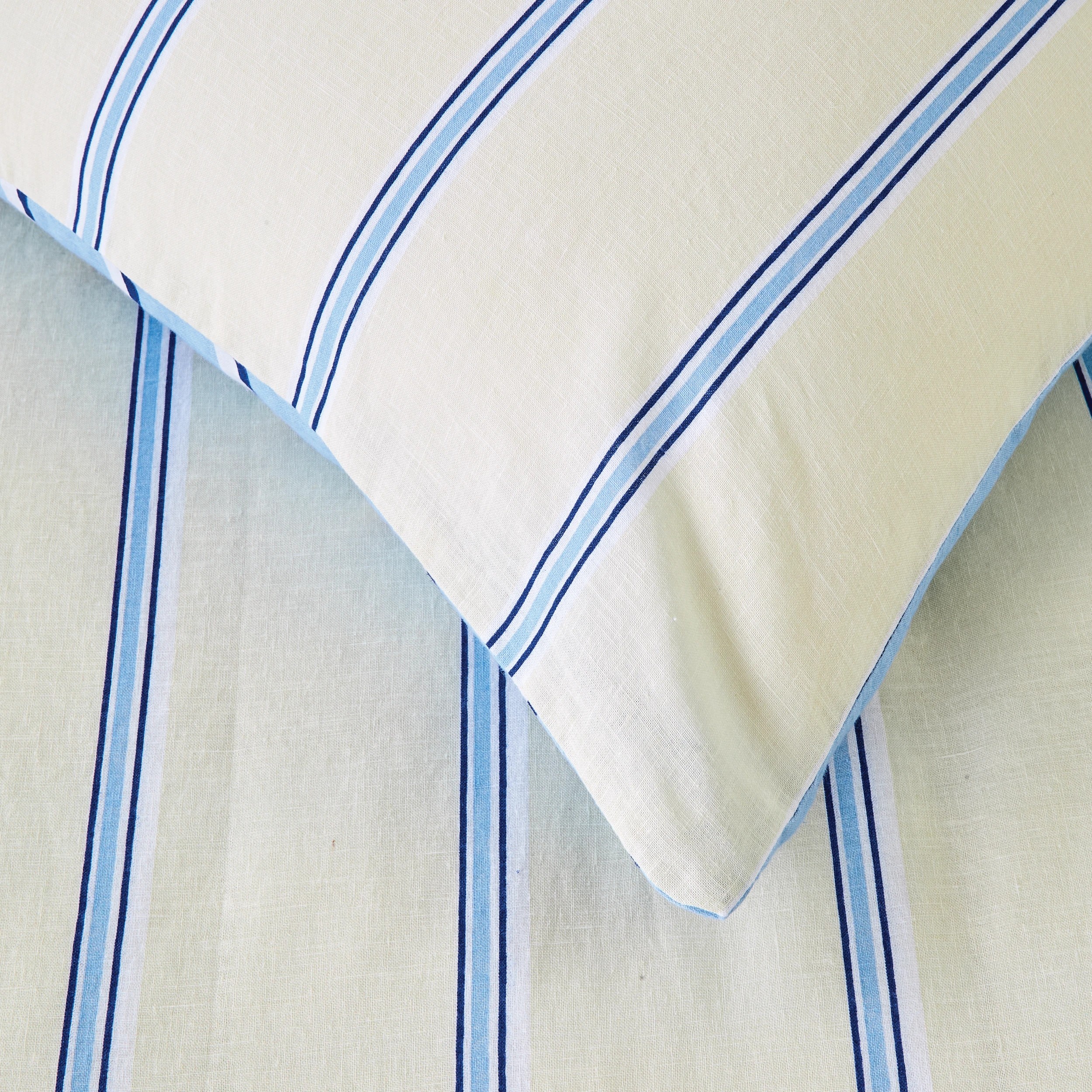 5 Stripe Linen Cotton Reversible Quilt Cover Set - Queen Bed, Butter, 5 of 9