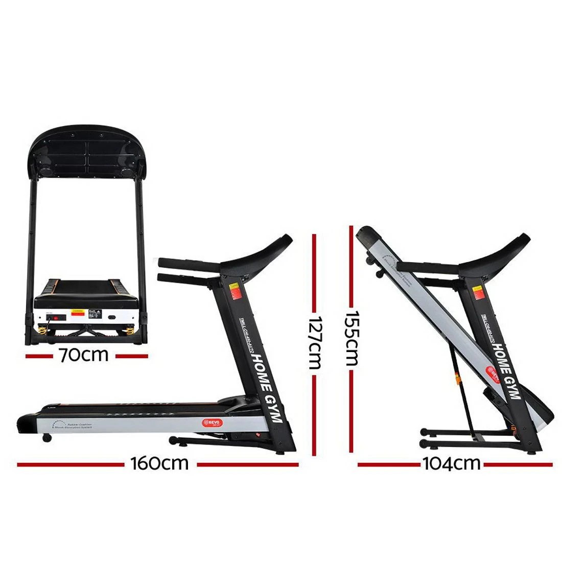 2 Everfit Treadmill Electric Auto Incline Home Gym Fitness Exercise Machine - Black, 2 of 7