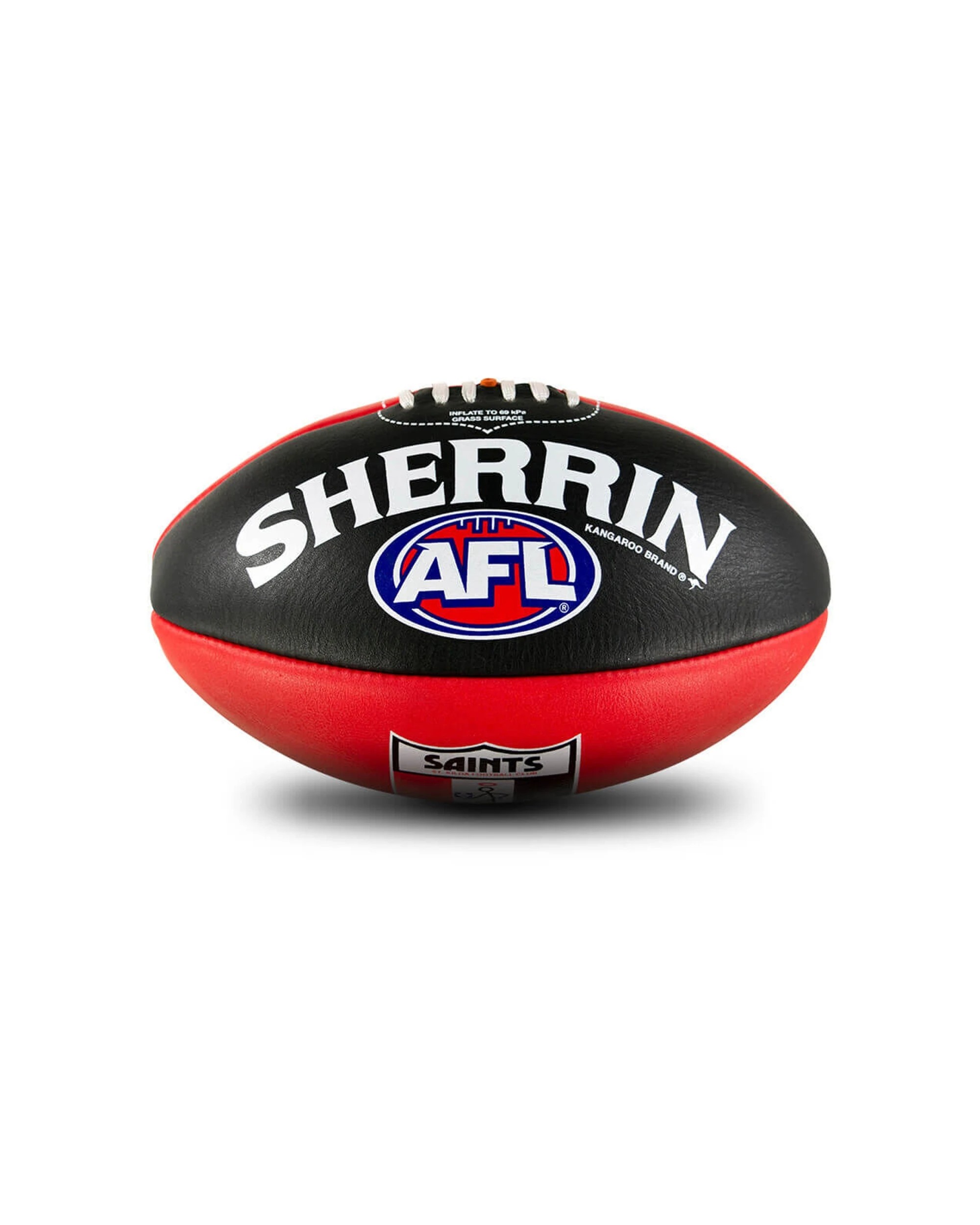 4 Sherrin AFL Team Leather Football St Kilda Saints Size 5 Full Grain Leather - Multi, 4 of 4