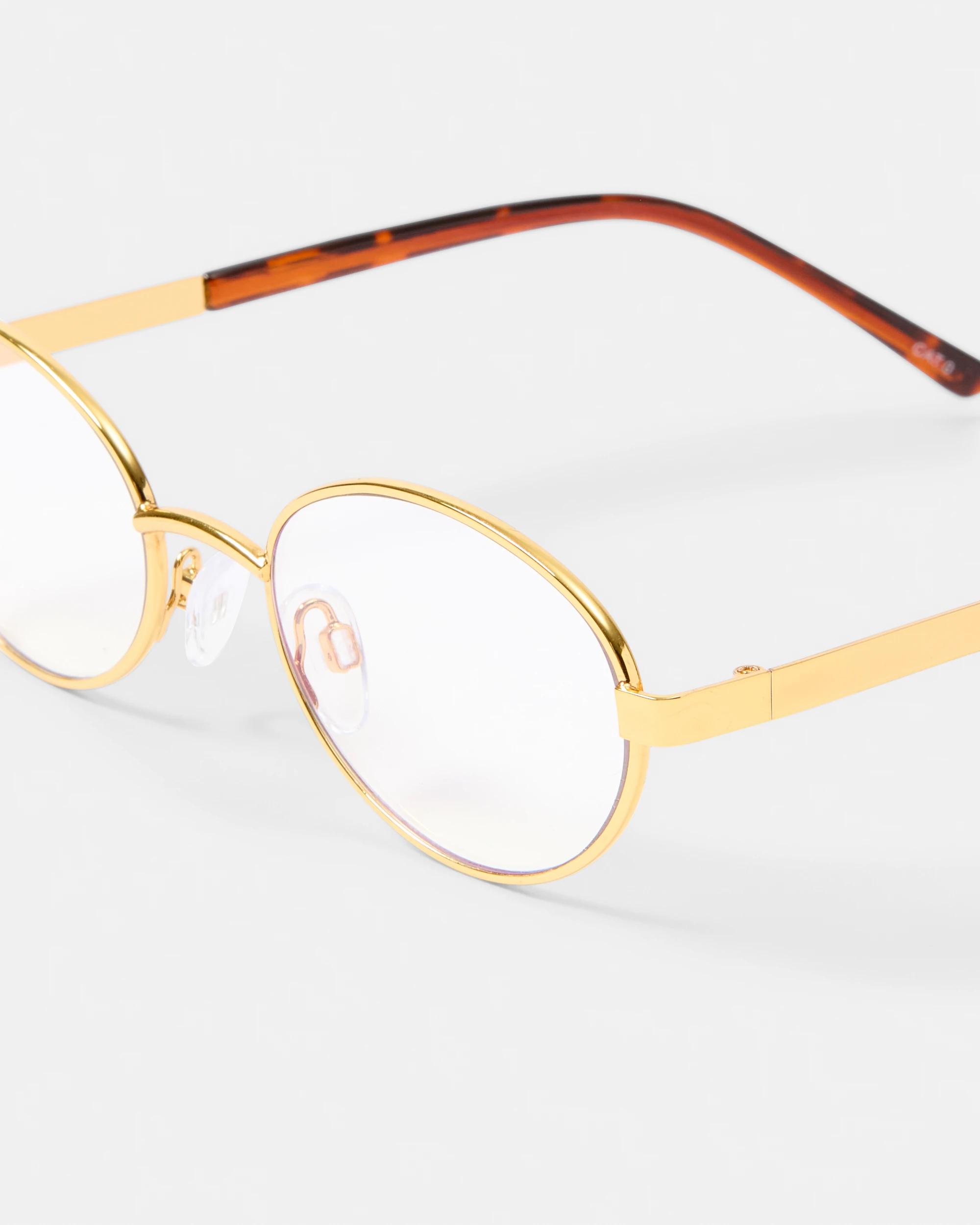 3 Metal Oval Blue Light Glasses Gold, 3 of 3