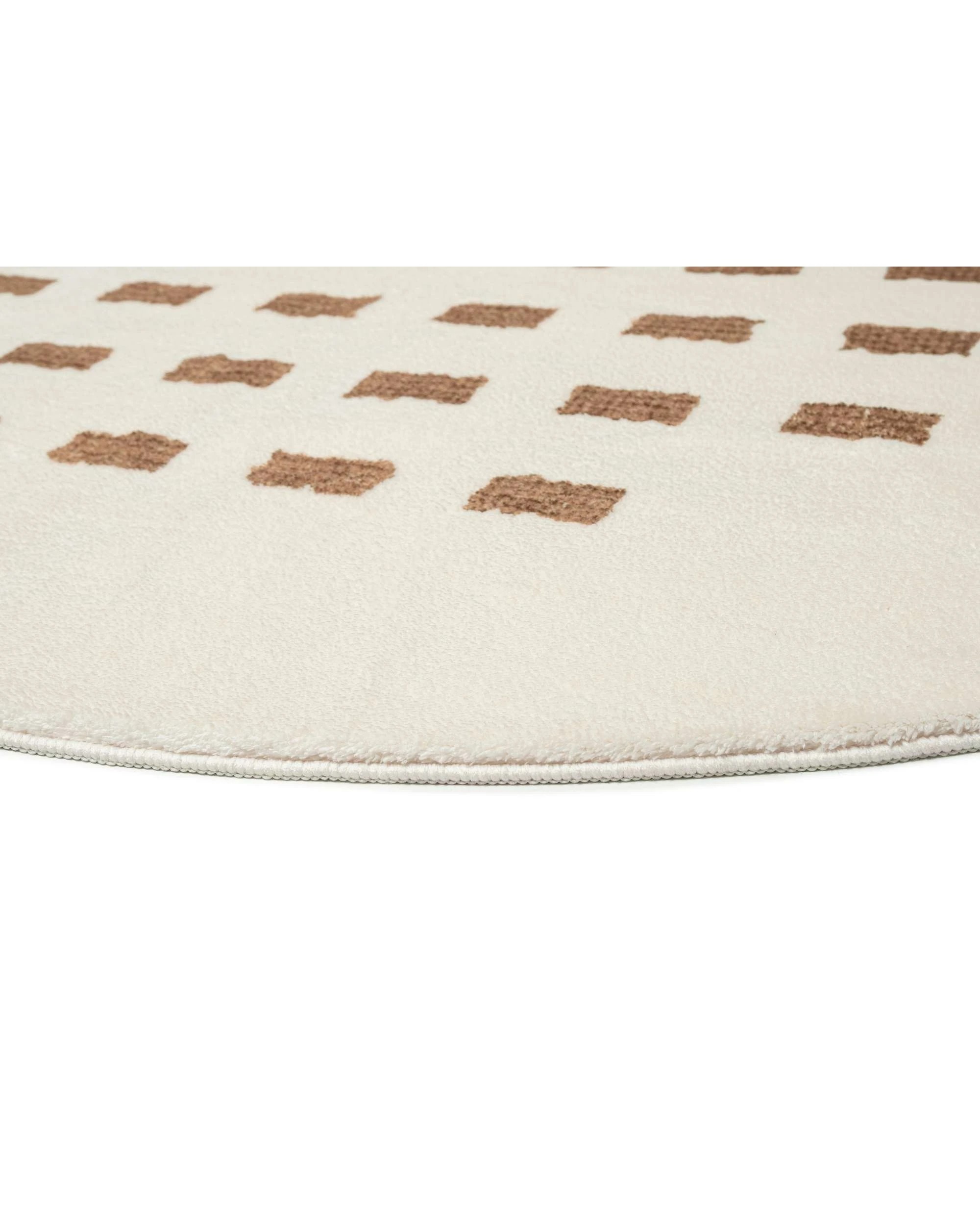 3 Loopsie Balan Rectangles Washable Round Rug-200cm x 200cm - White, 3 of 5