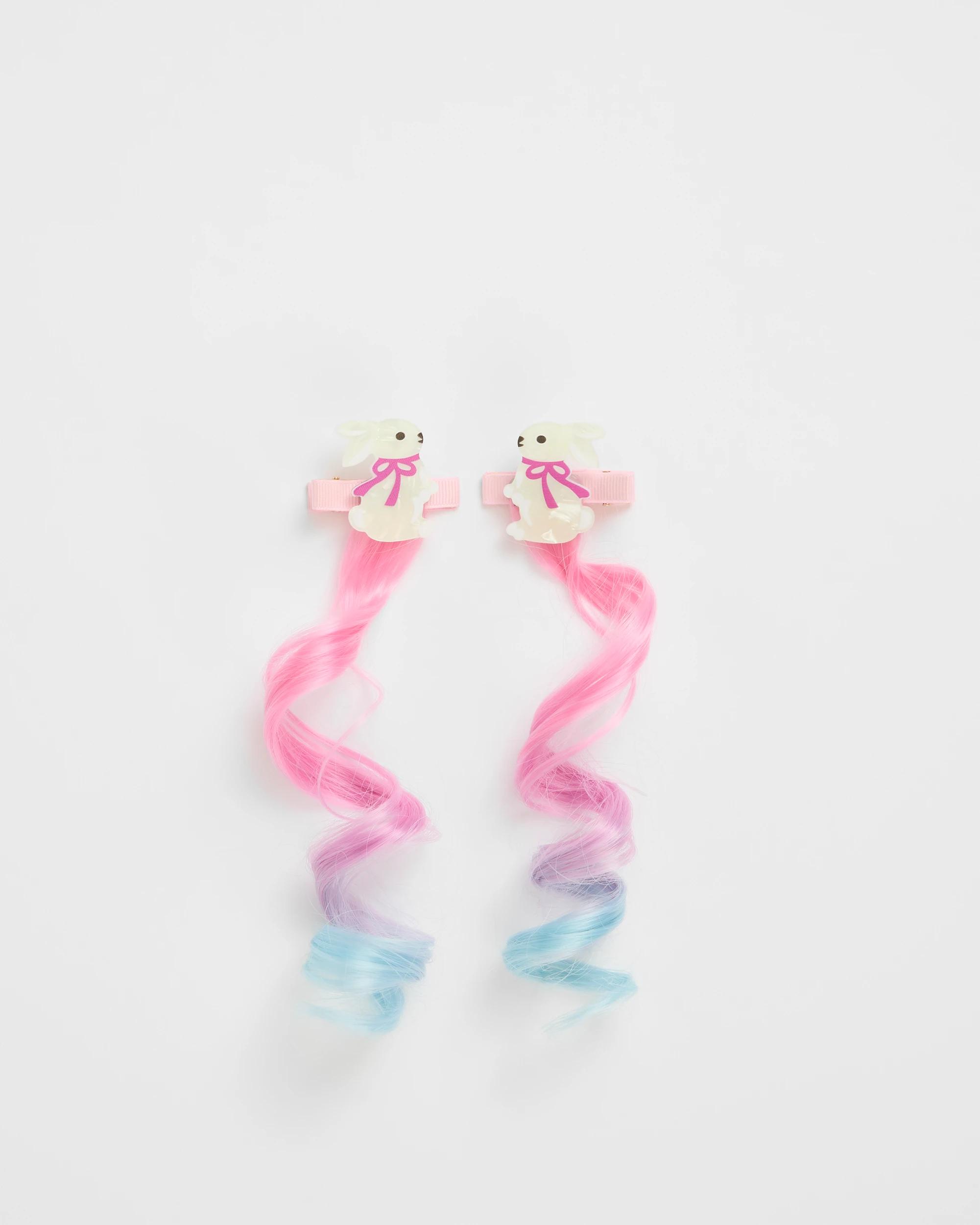 1 Target Kids Kids 2 Pack Easter Bunny Faux Hair Clips PINK, 1 of 3