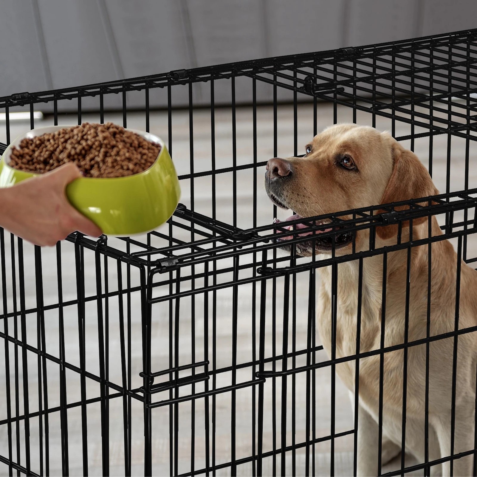 4 Beastie Dog Crate Pet Cage Kennel Cat Foldable Metal Playpen 42" Large - Black, 4 of 8