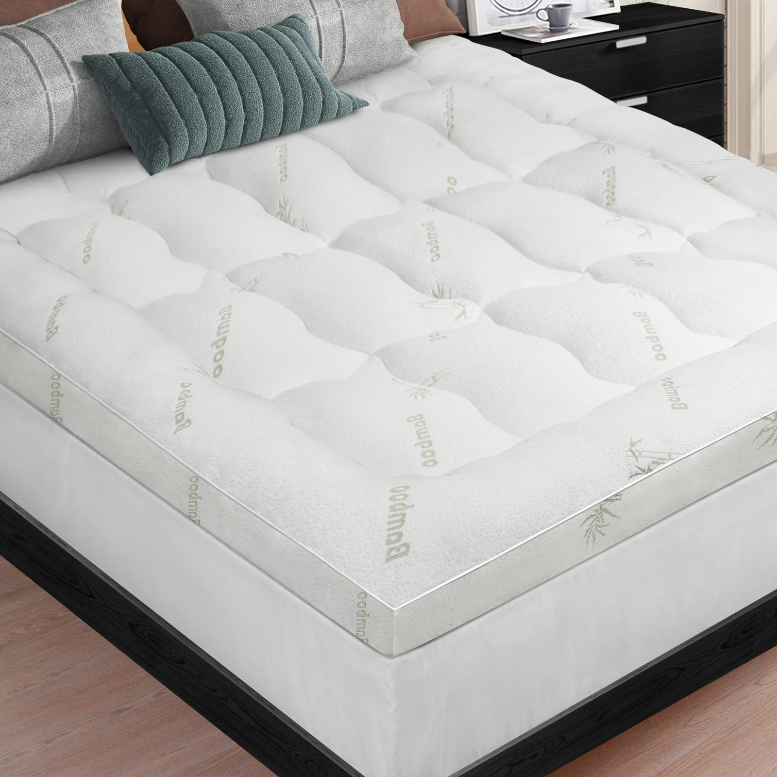 2 Starry Eucalypt Bamboo Fibre Pillowtop Mattress Topper Underlay Pad 9cm - Double Bed, 2 of 6