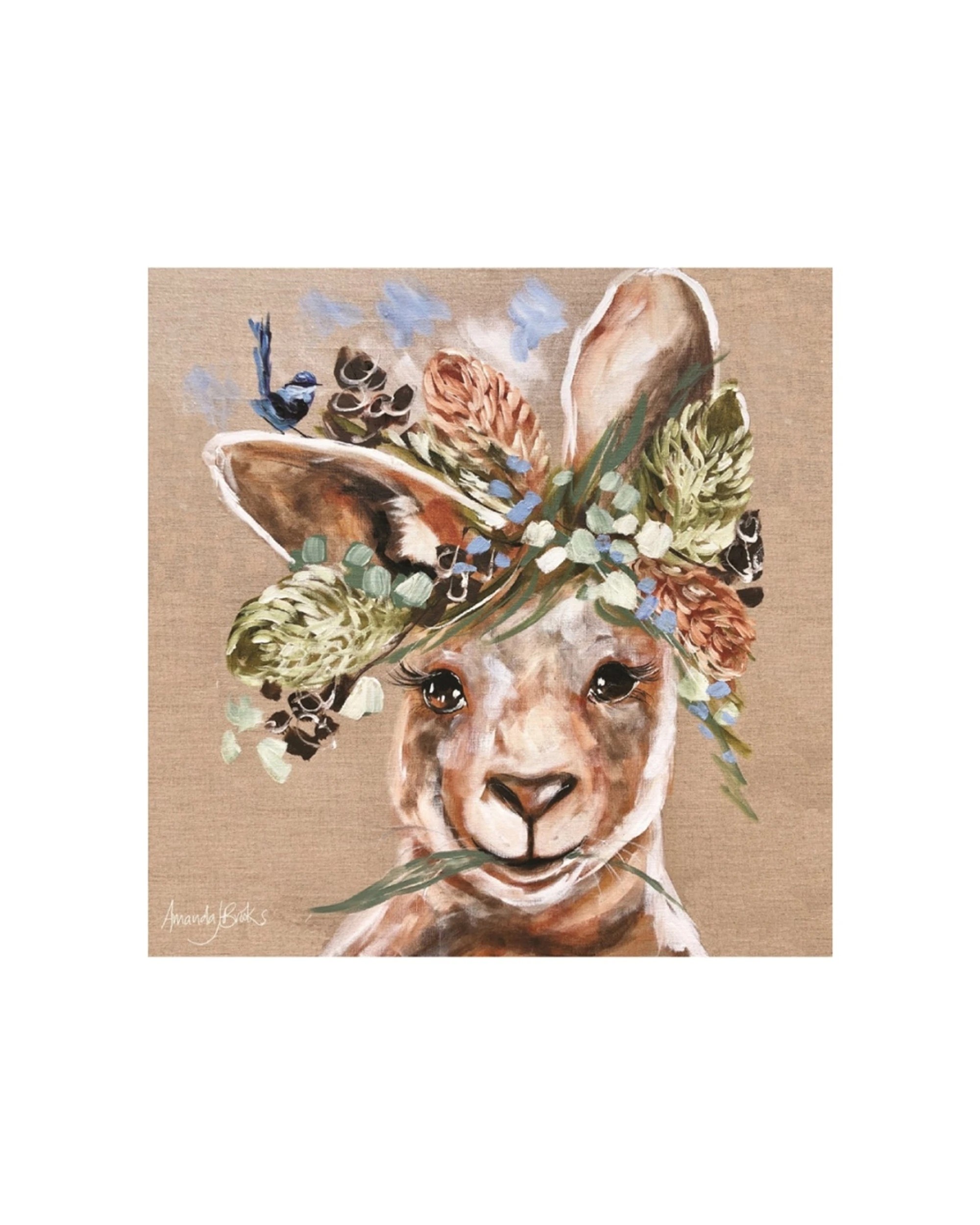 1 Lilli Rock Kangaroo And Wren Dolomite Stone Coaster With Cork Backing 11x11cm - Pattern, 1 of 1