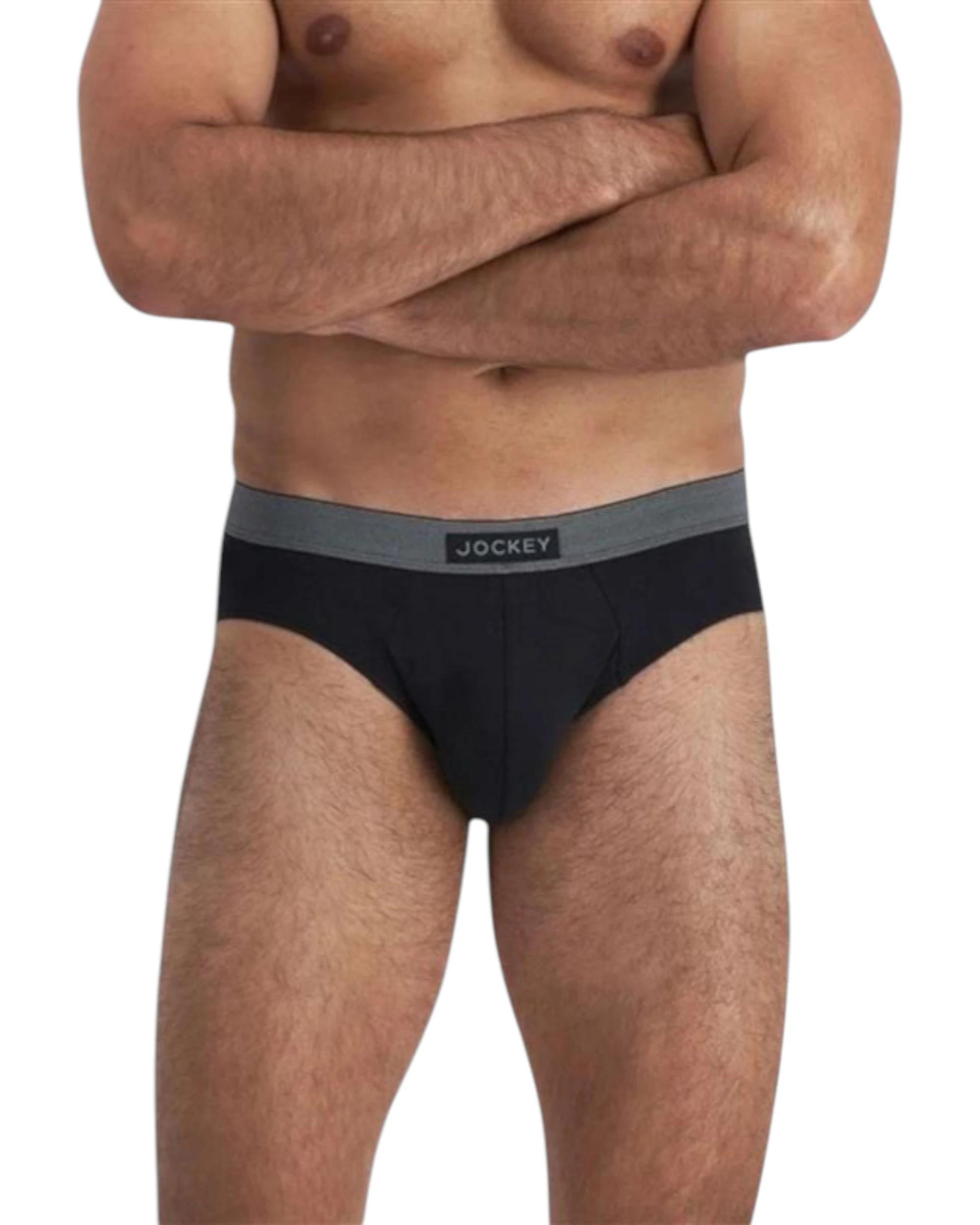 1 Jockey 6 Pack Mens Comfort Classics Cotton Briefs Underwear BLACK, 1 of 4