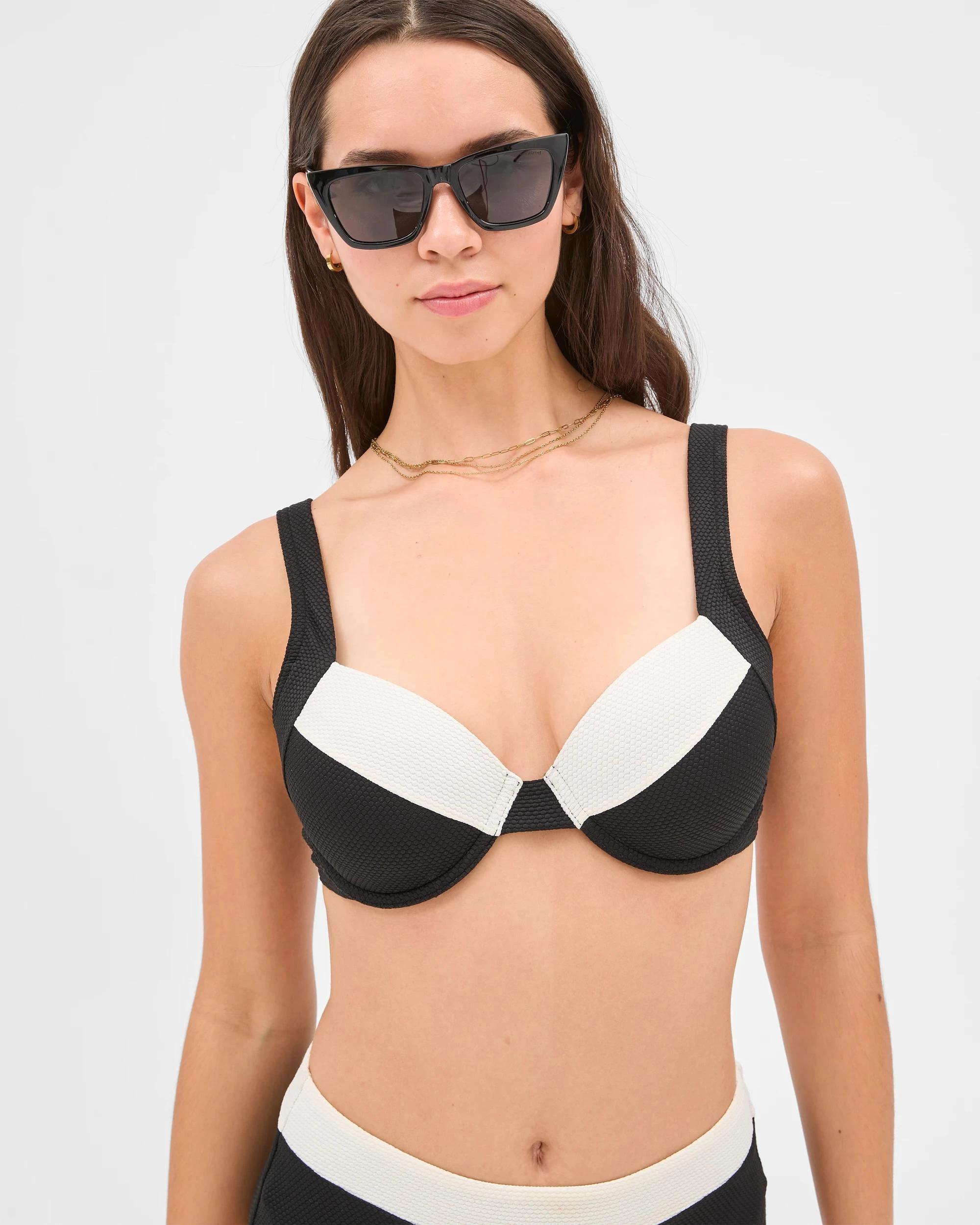 5 Target Balconette Honeycomb Underwire Bikini Top - Shape Your Body BLACK / WHITE, 5 of 10