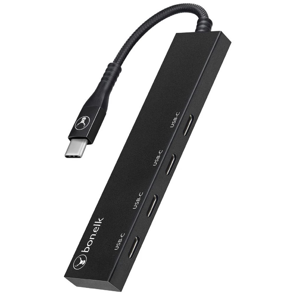 1 Bonelk Long-Life USB-C 4 Port Slim Hub Black, 1 of 5