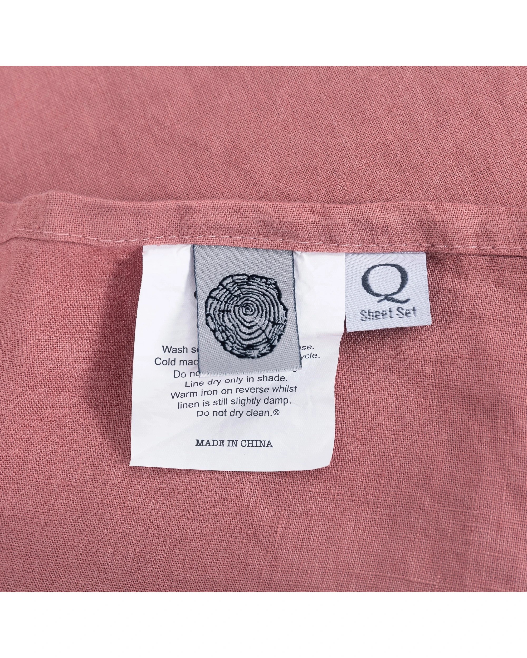 7 Natural Home 100% European Flax Linen Sheet Set - Super King Bed - Rose Gold, 7 of 8