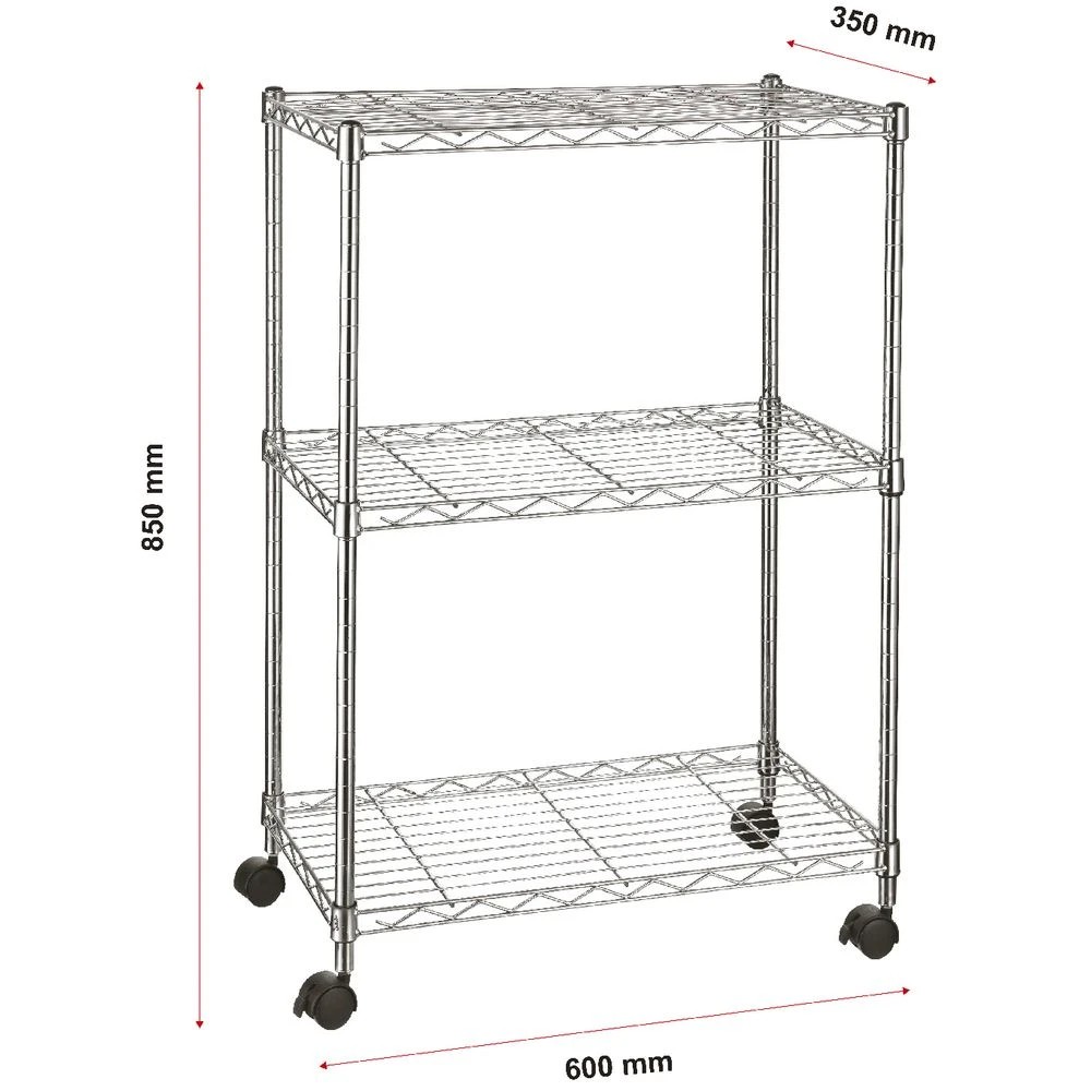 7 3 Tier Wire Shelving Unit Shelves Home Office Storage, 7 of 7