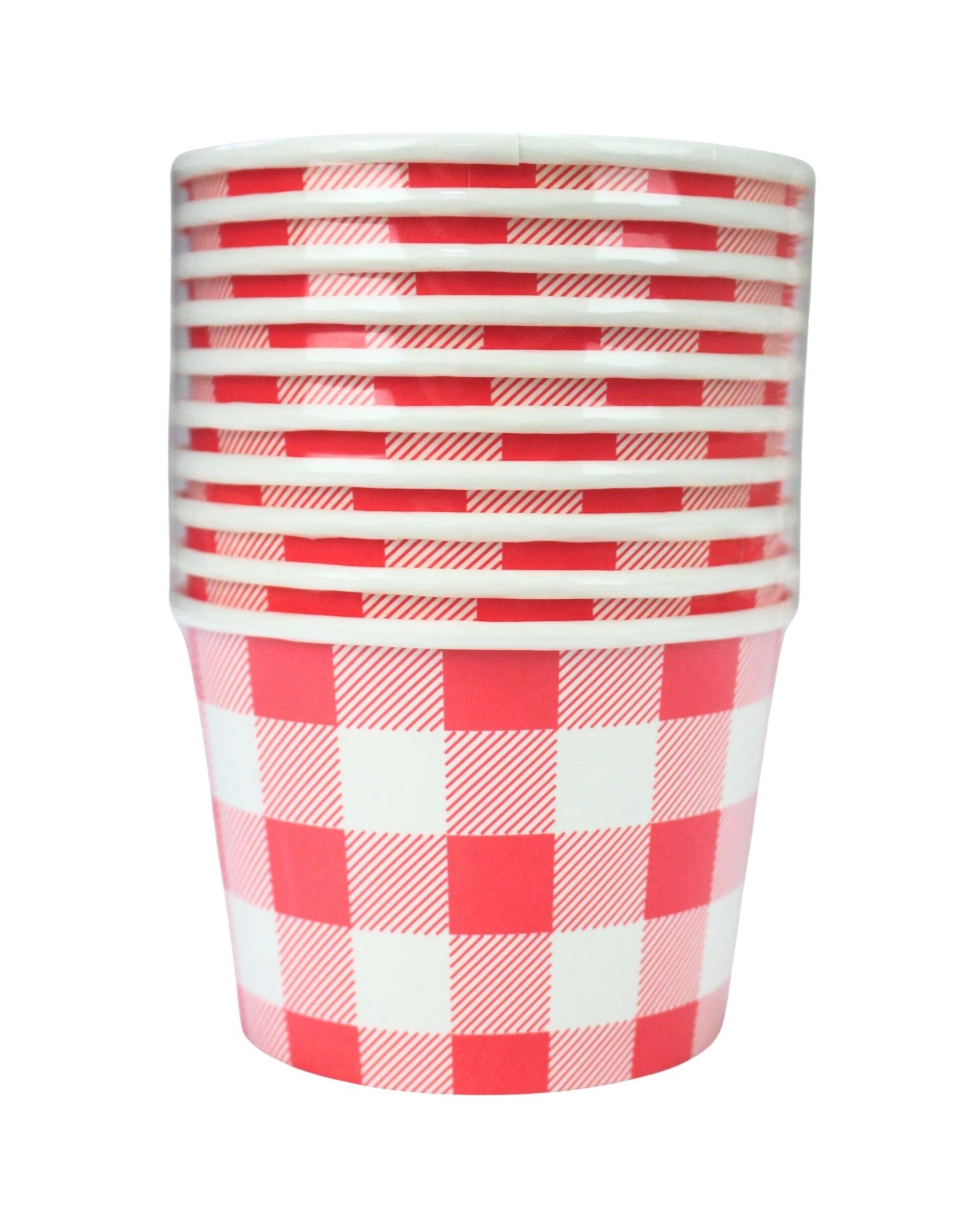 3 Party Maker Bright Gingham Paper Treat Cups Pack of 10 - Red, 3 of 3