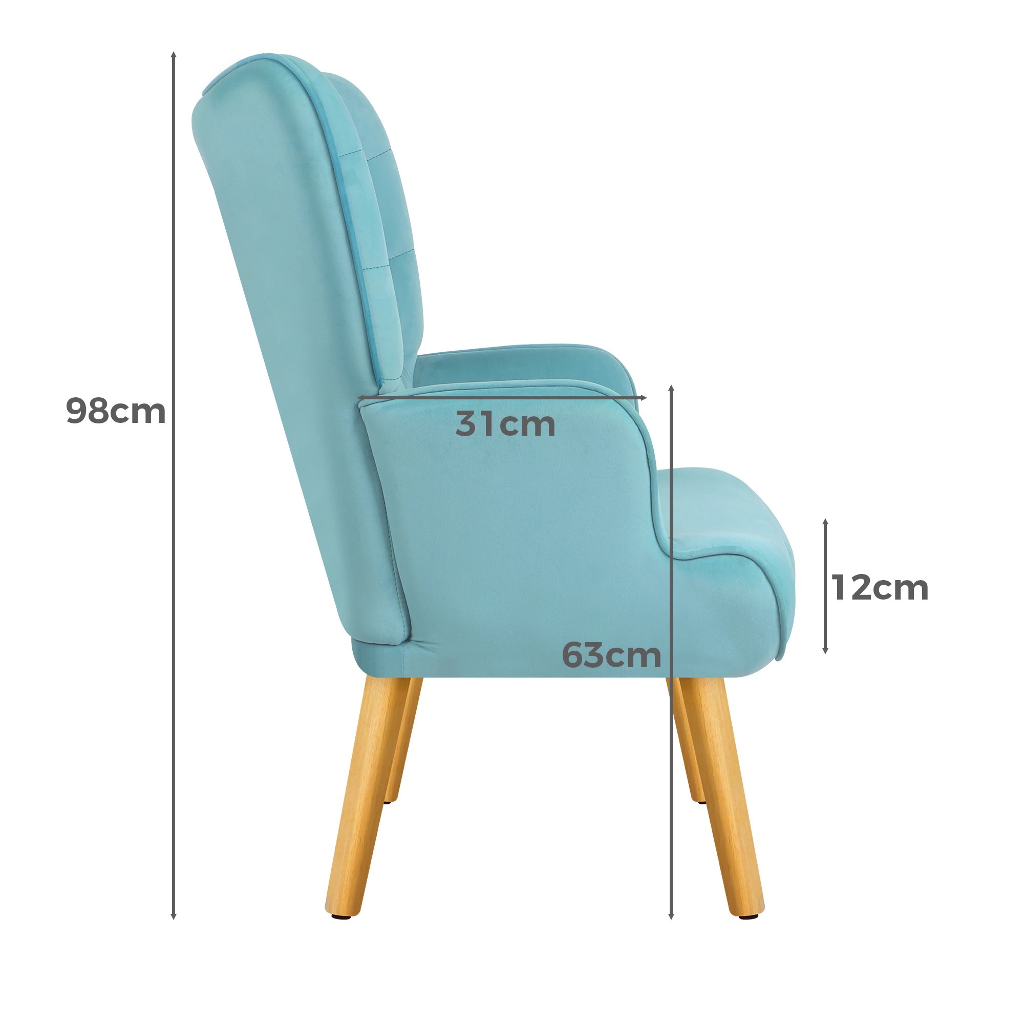7 Alfordson Armchair Lounge Chair Featherston Replica Accent Chair Couch - Blue, 7 of 10