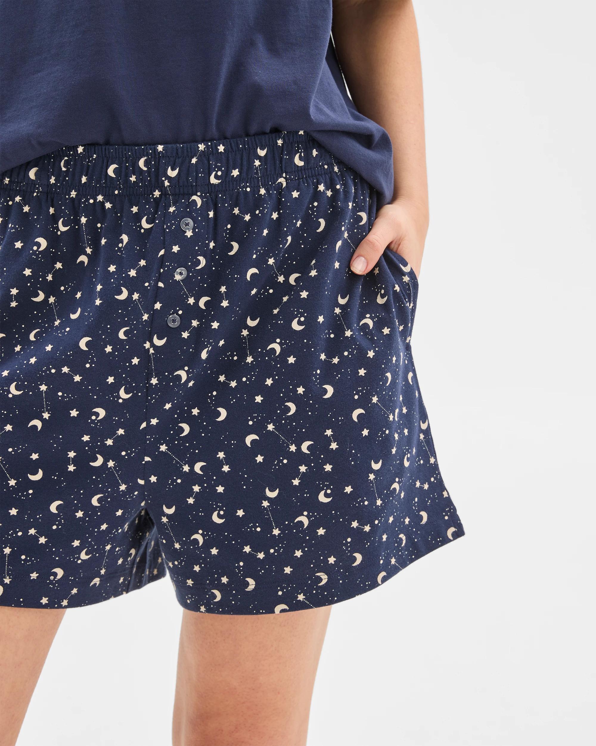 4 Target Australian Cotton Jersey Sleep Boxer Shorts STARS NAVY BLUE, 4 of 5