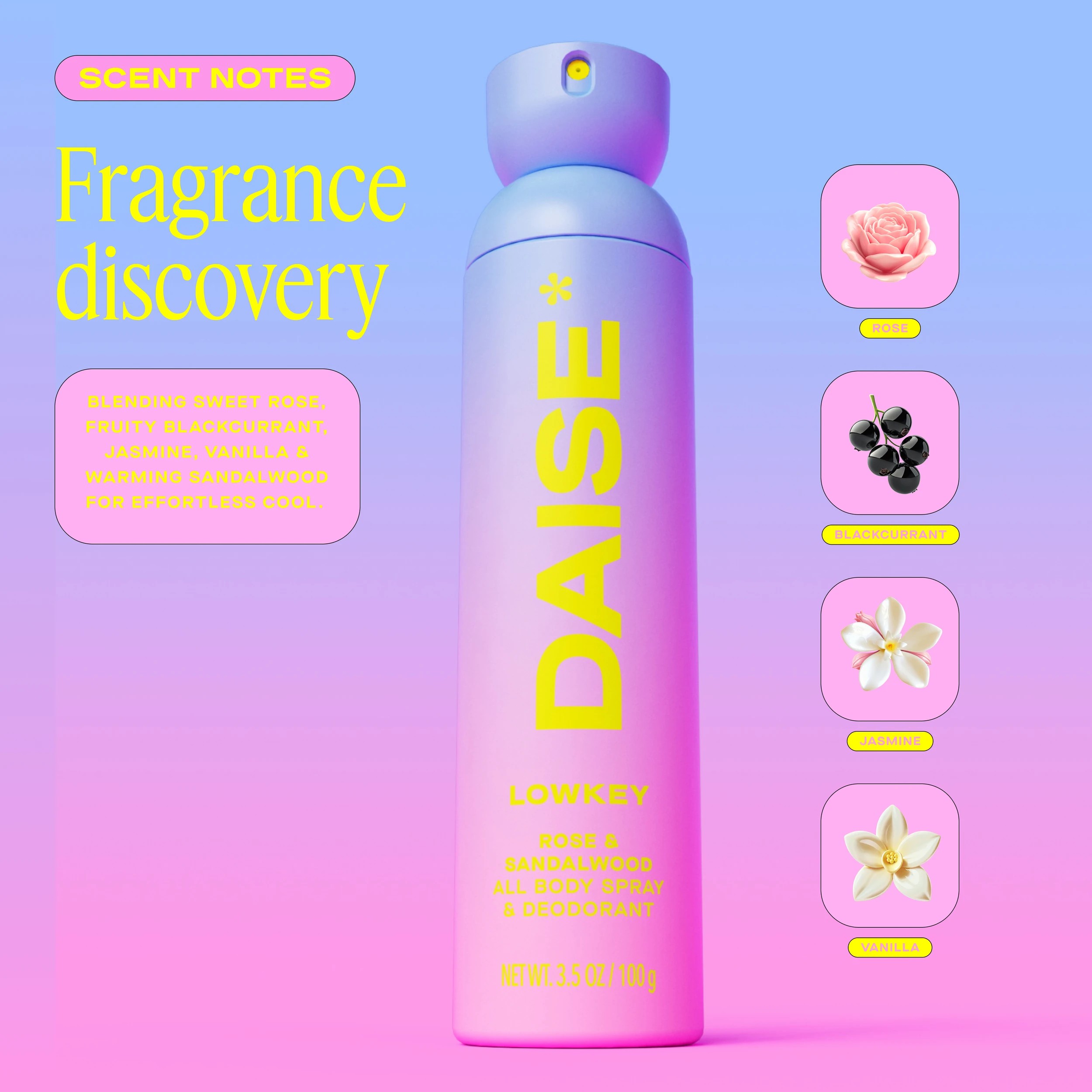 4 DAISE Lowkey All Body Spray and Deodorant 120ml - Rose and Sandalwood Scent, 4 of 8
