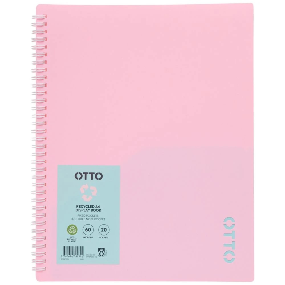 2 Otto A4 Fixed Display Book 20 Pockets Pink, 2 of 4