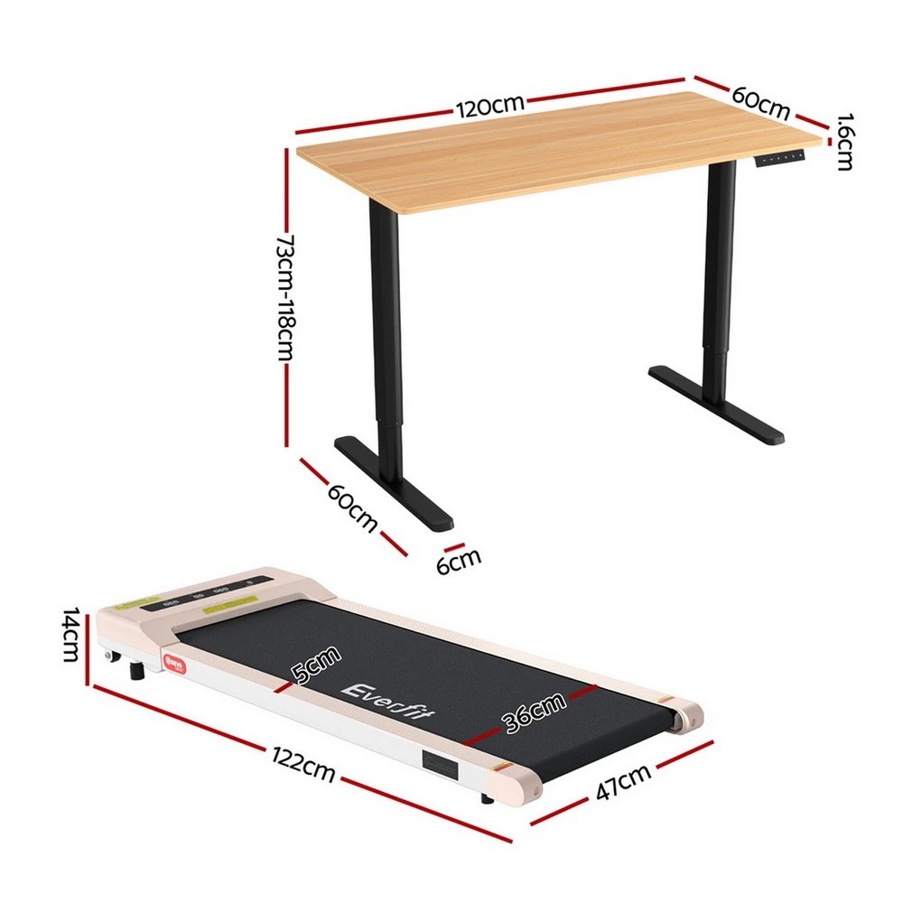 2 Artiss Electric Treadmill with 120cm Automatic Standing Desk Walking Pad - Multi, 2 of 9