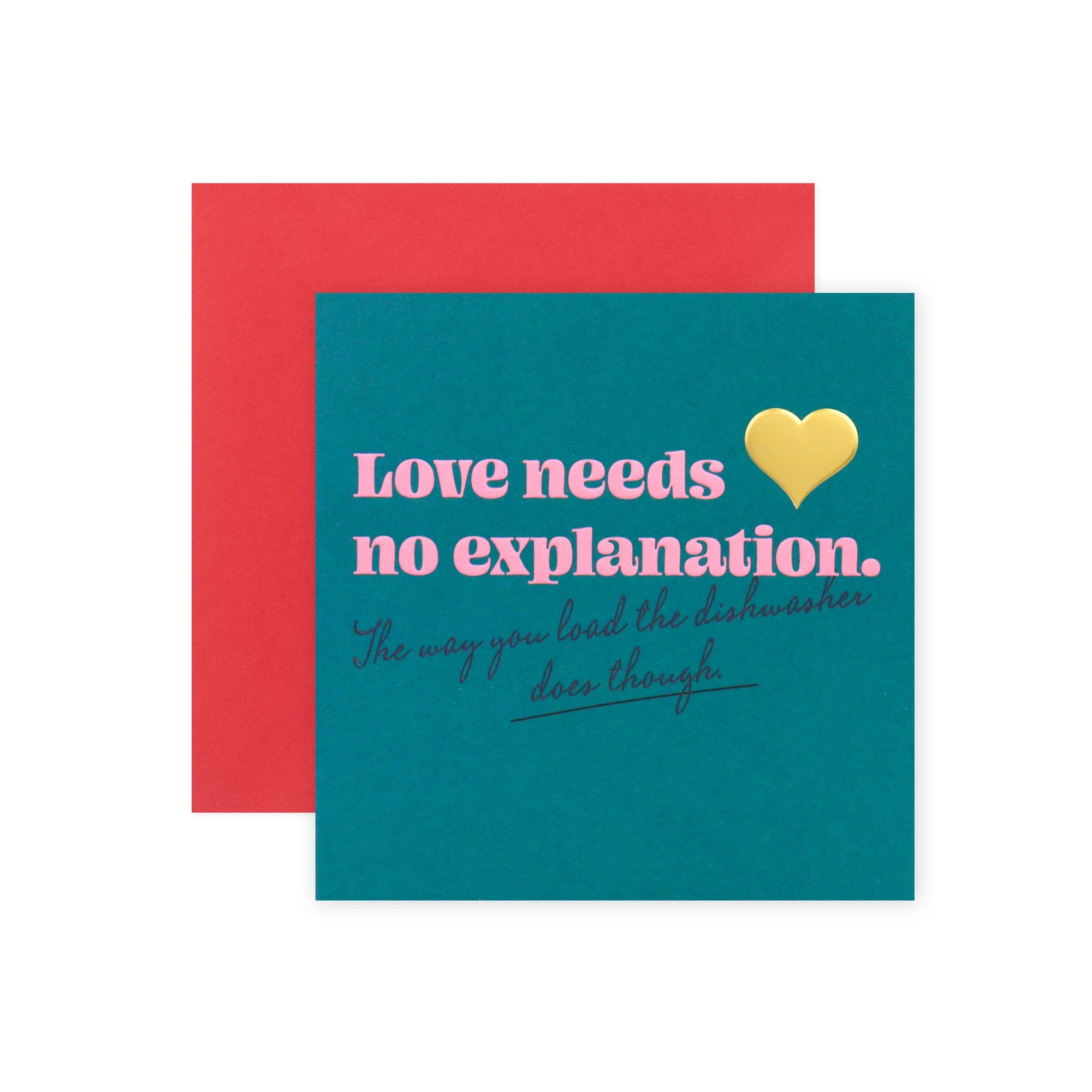 1 Hallmark Valentine's Day Card - Love Needs No Explanation, The Way You Load The Dishwasher Does Though, 1 of 3