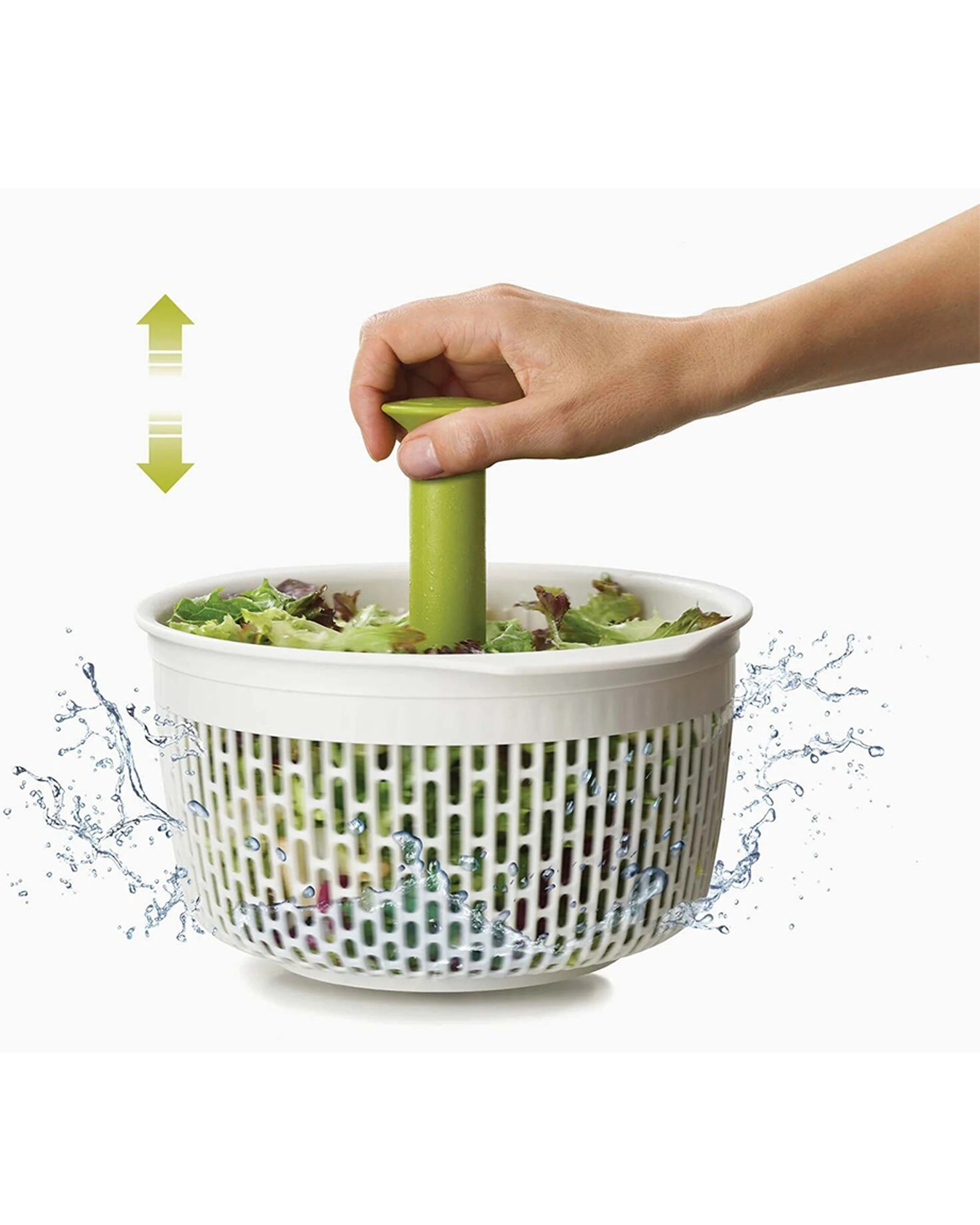 6 Joseph Joseph Spindola In-Sink Salad-Spinning Colander Easy Pump-Action - Multi, 6 of 7