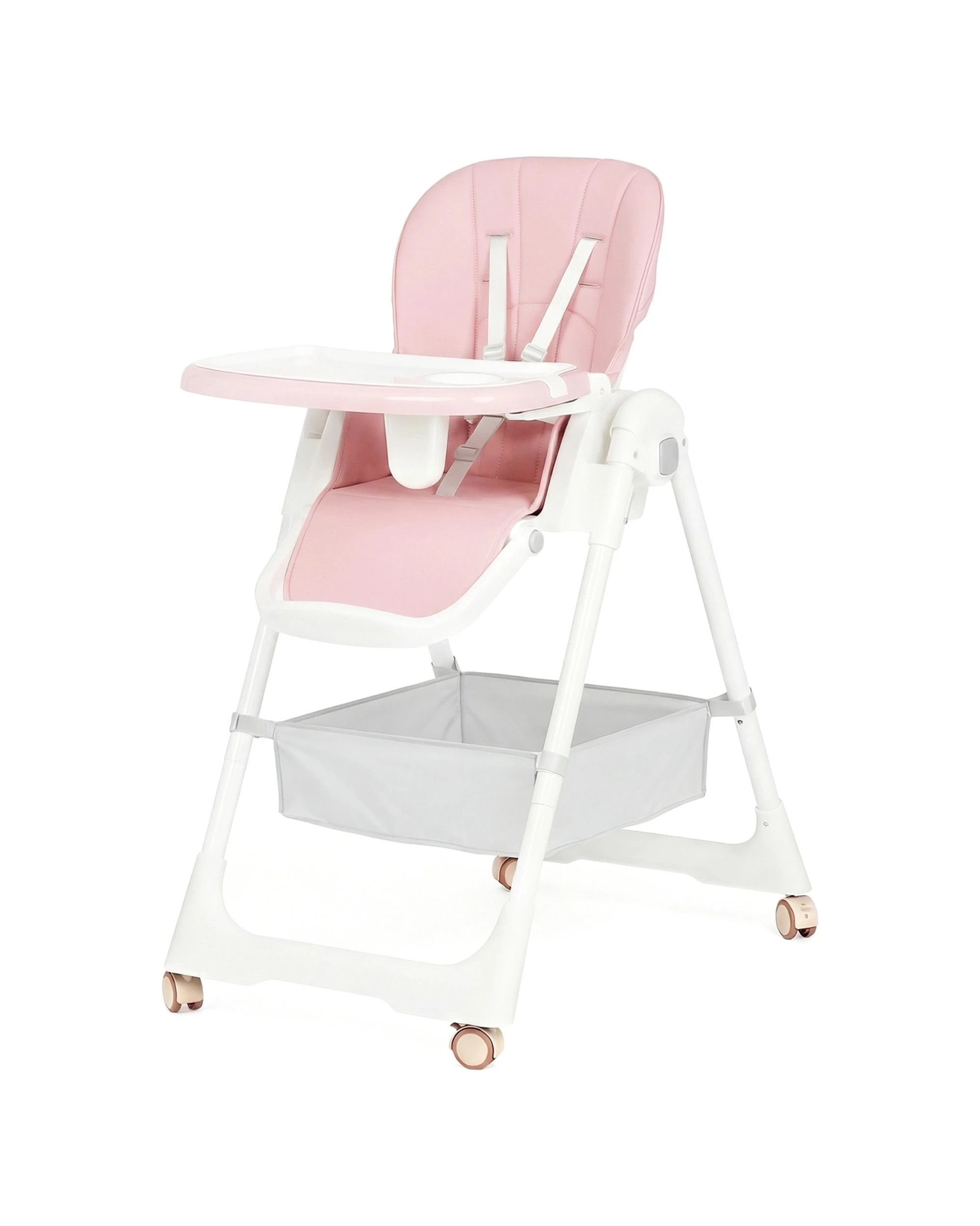 1 3-in-1 Folding Baby High Chair Toddler Feeding Chair - Pink, 1 of 9