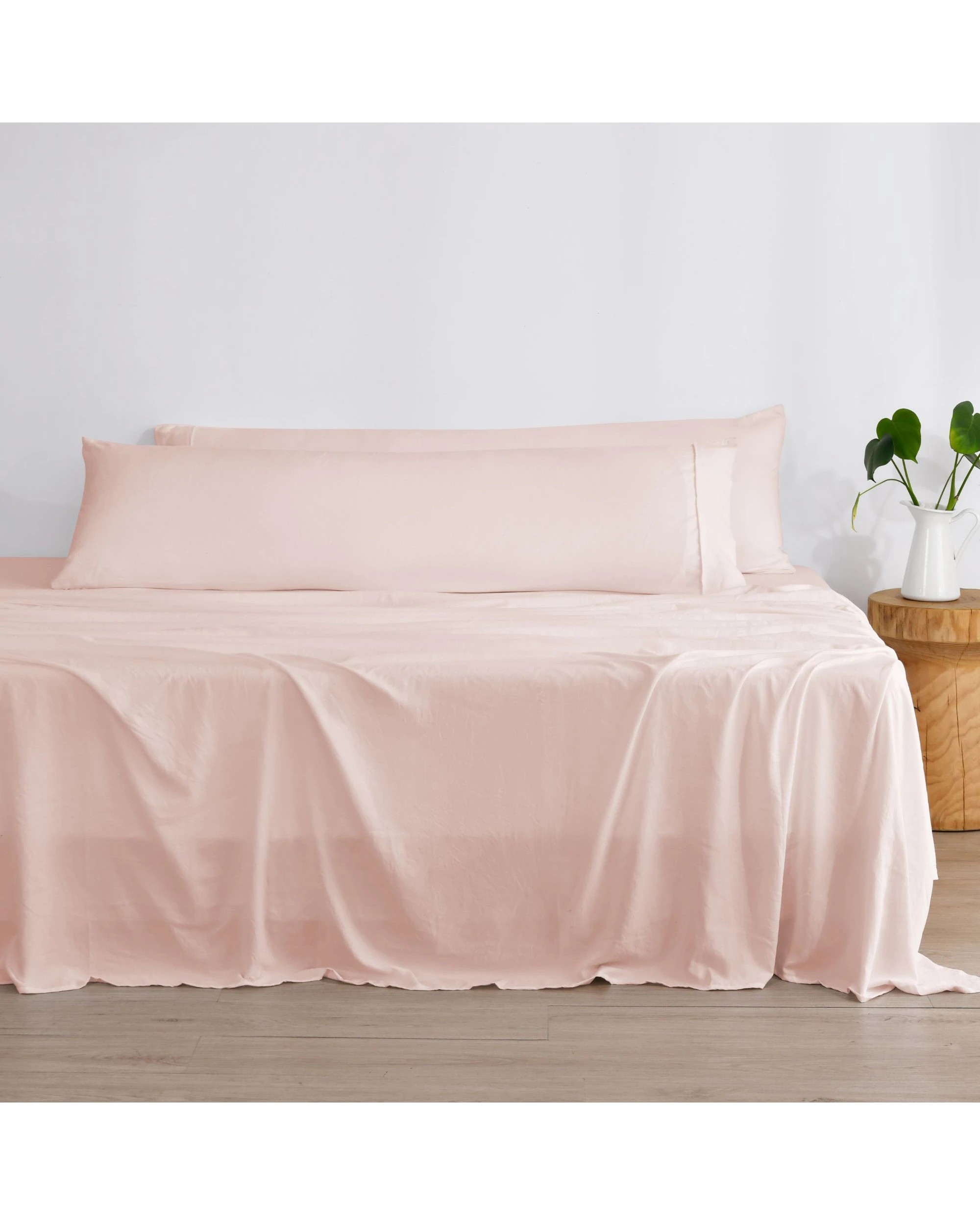 2 Dreamaker Superfine Washed Microfibre Body Pillowcase Twin Pack - Blush Pink, 2 of 5