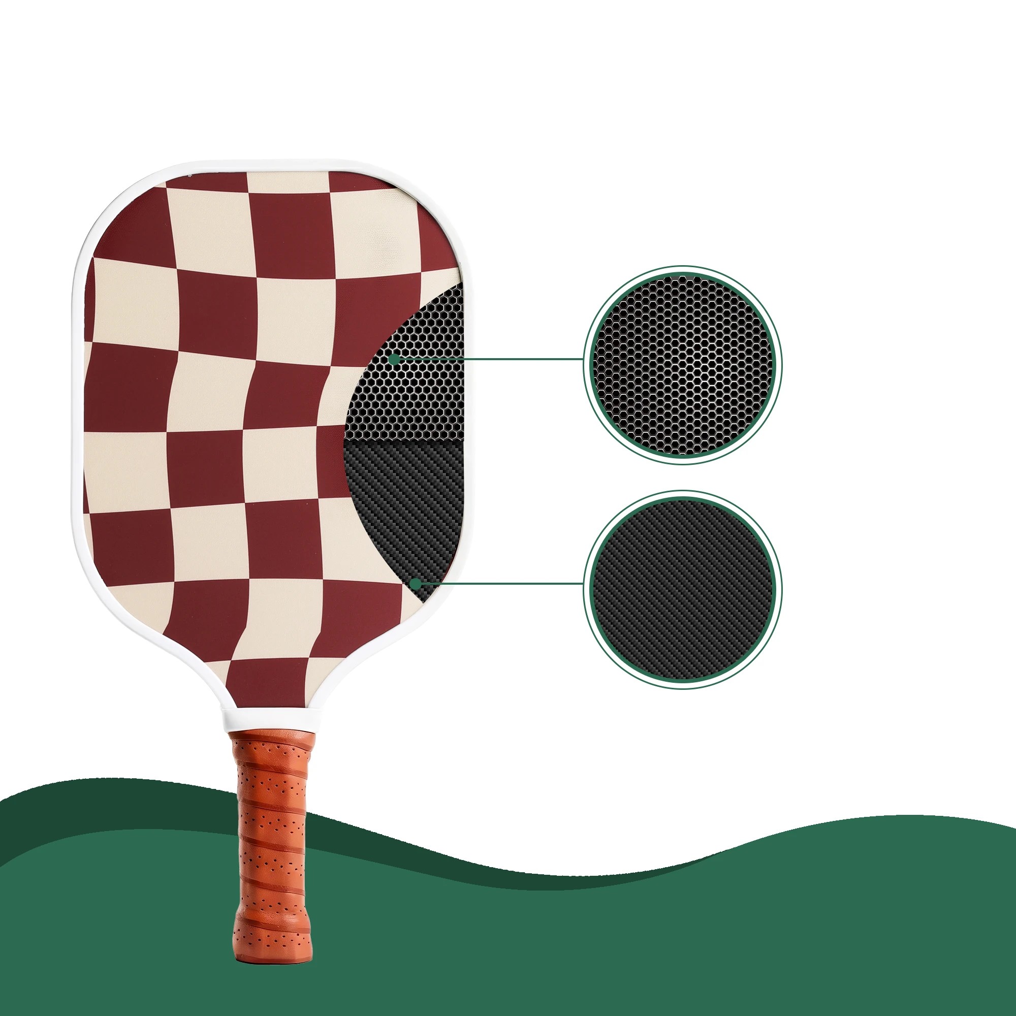 5 Everfit Pickleball Paddle Set Fibreglass Racquet Honeycomb Core With Bag - Burgundy, 5 of 7
