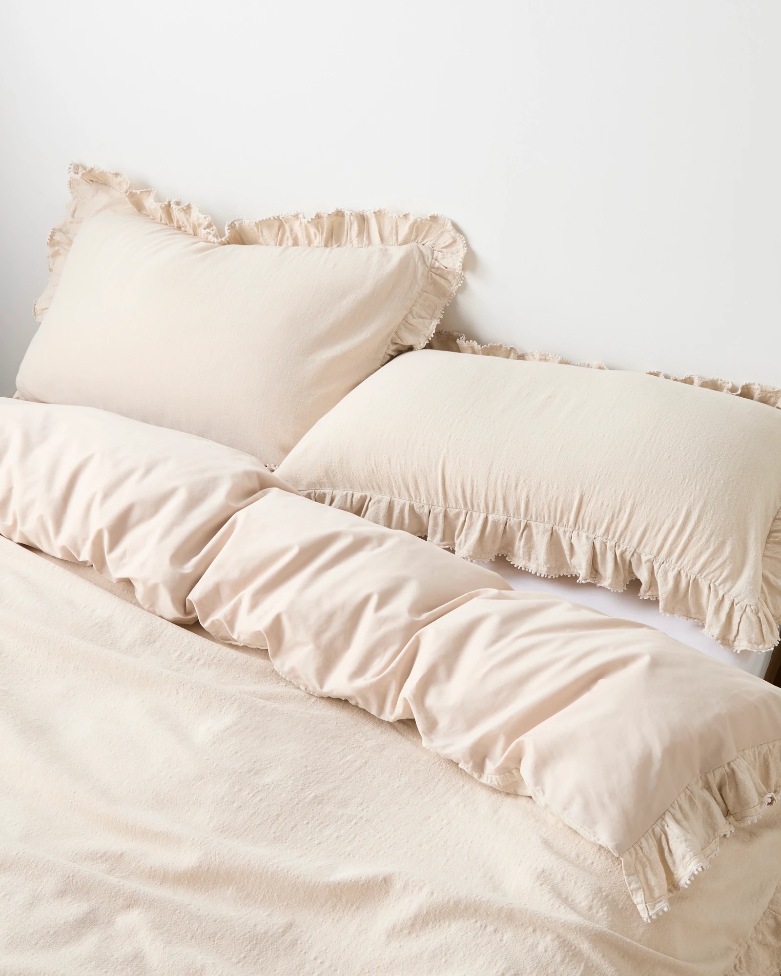 2 Target Kiara Australian Cotton Textured Stonewash Ruffle Quilt Cover Set
 - King Bed
 - Natural, 2 of 3