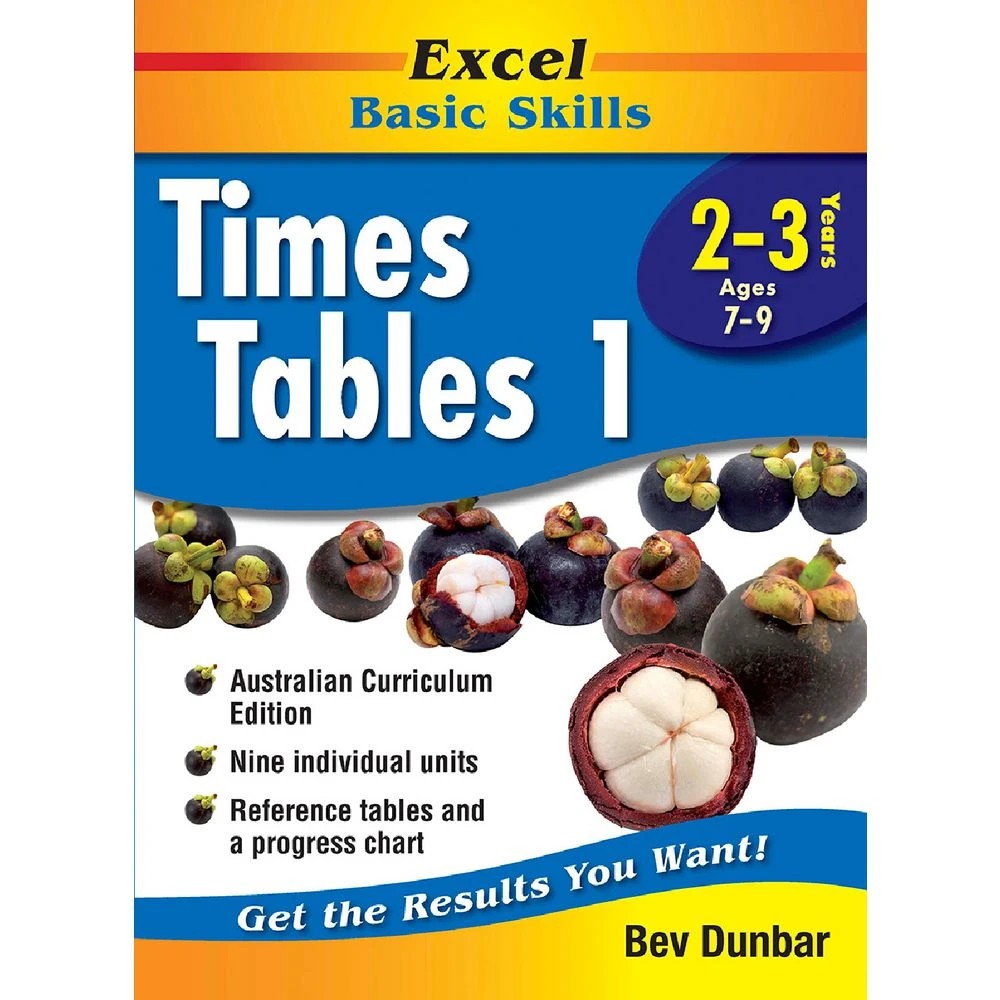 1 Excel Basic Skills Times Tables Book 1 Year 2-3, 1 of 7