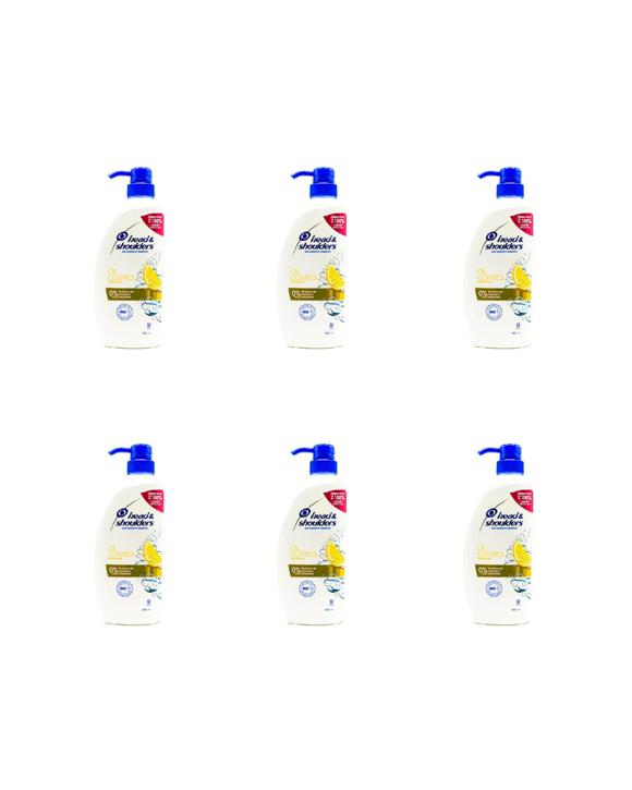 HEAD AND SHOULDERS 6PK Anti Dandruff Shampoo 660ml Oil Control Citrus Extract - White