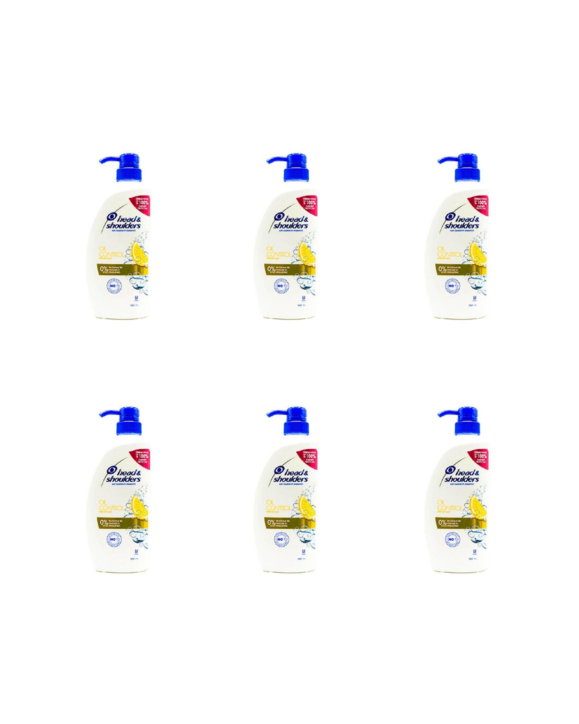 1 HEAD AND SHOULDERS 6PK Anti Dandruff Shampoo 660ml Oil Control Citrus Extract - White, 1 of 3