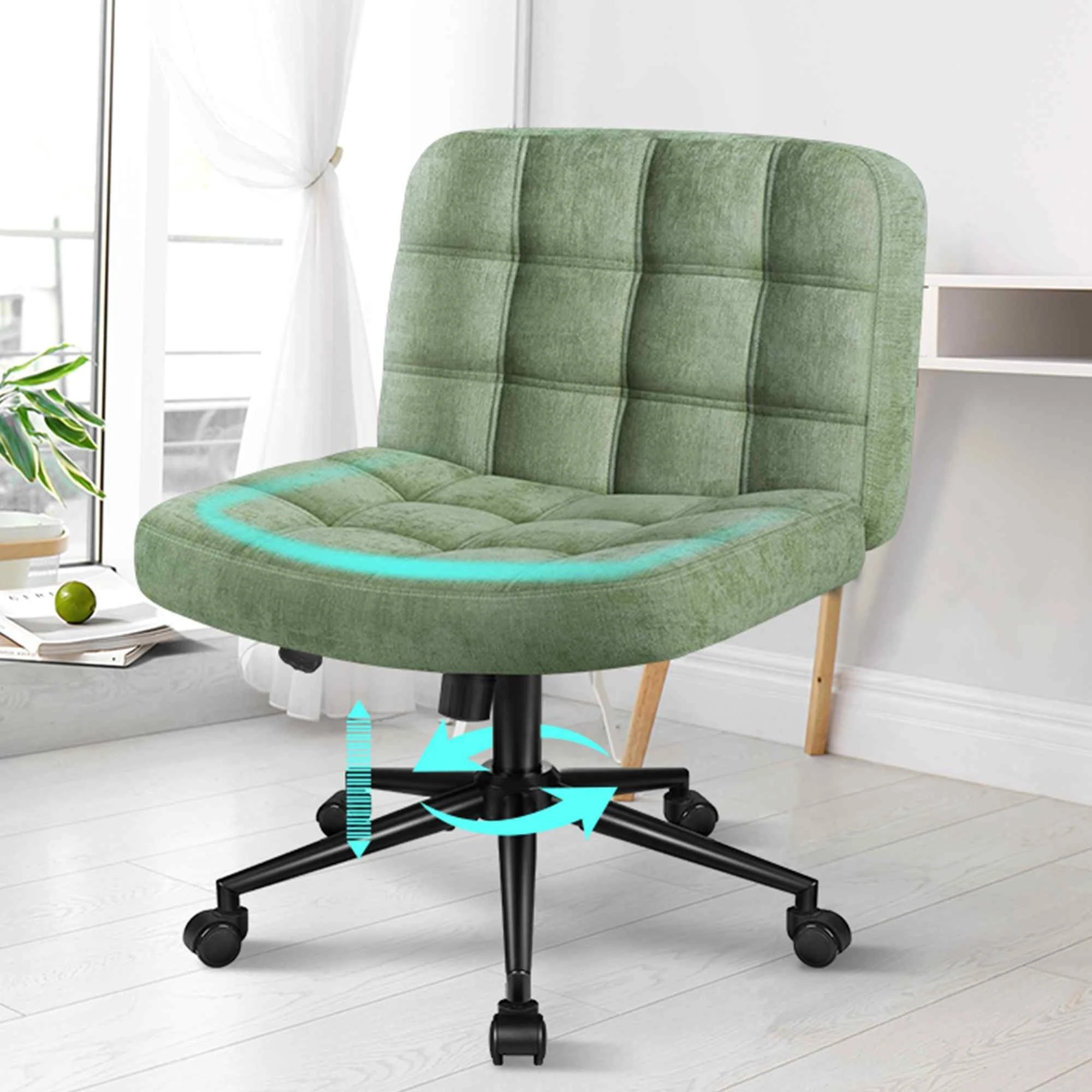 4 Alfordson Office Desk Chair Computer Armless Wide Seat Mid Back - Green, 4 of 10