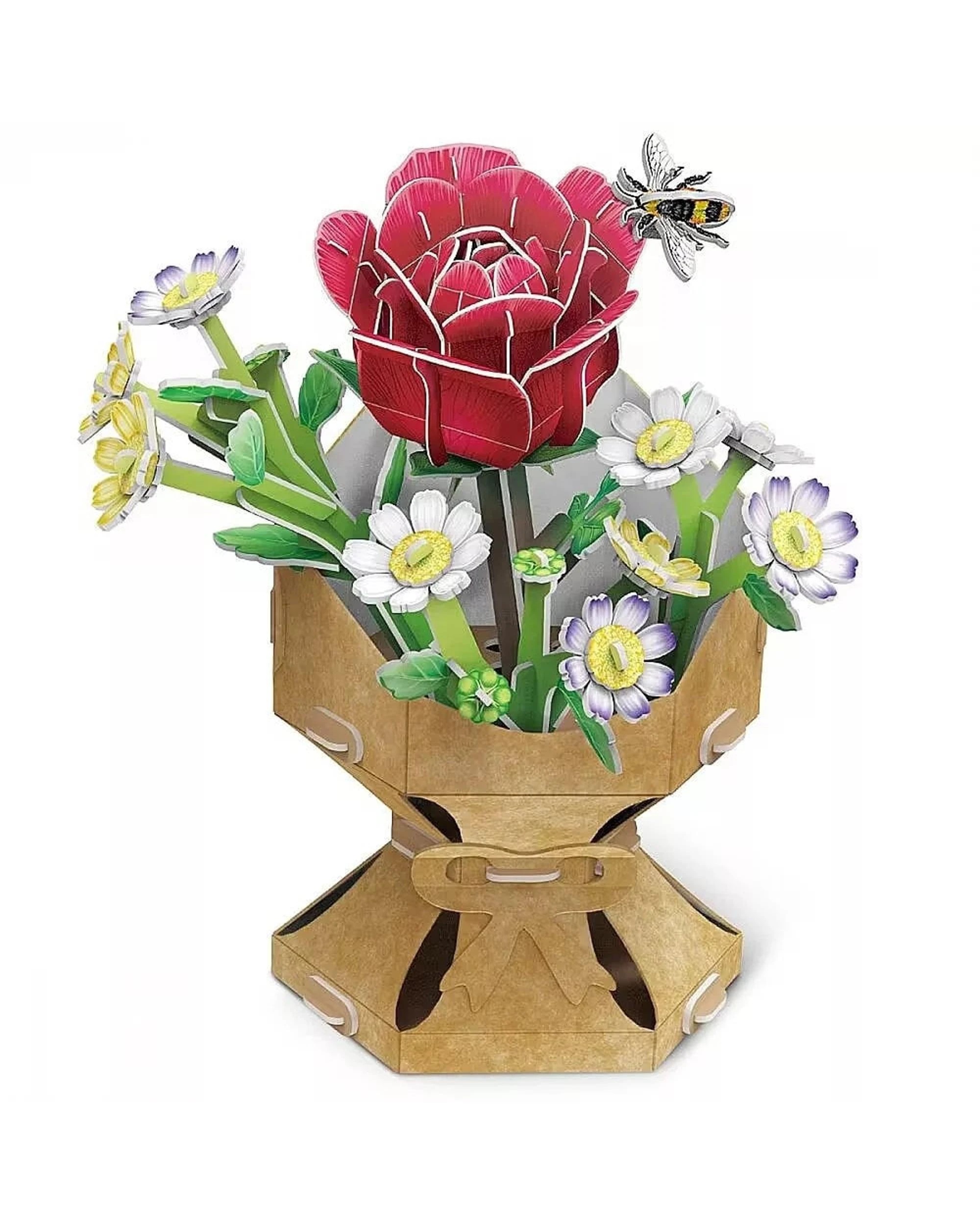 2 CubicFun Flower Bouquet Single Rose 120 Piece 3D Puzzle Model Kit, 2 of 2