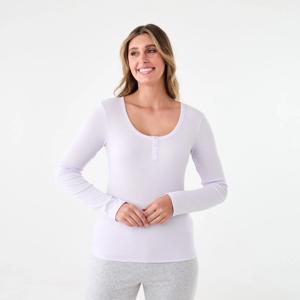 Long Sleeve Rib Henley Top