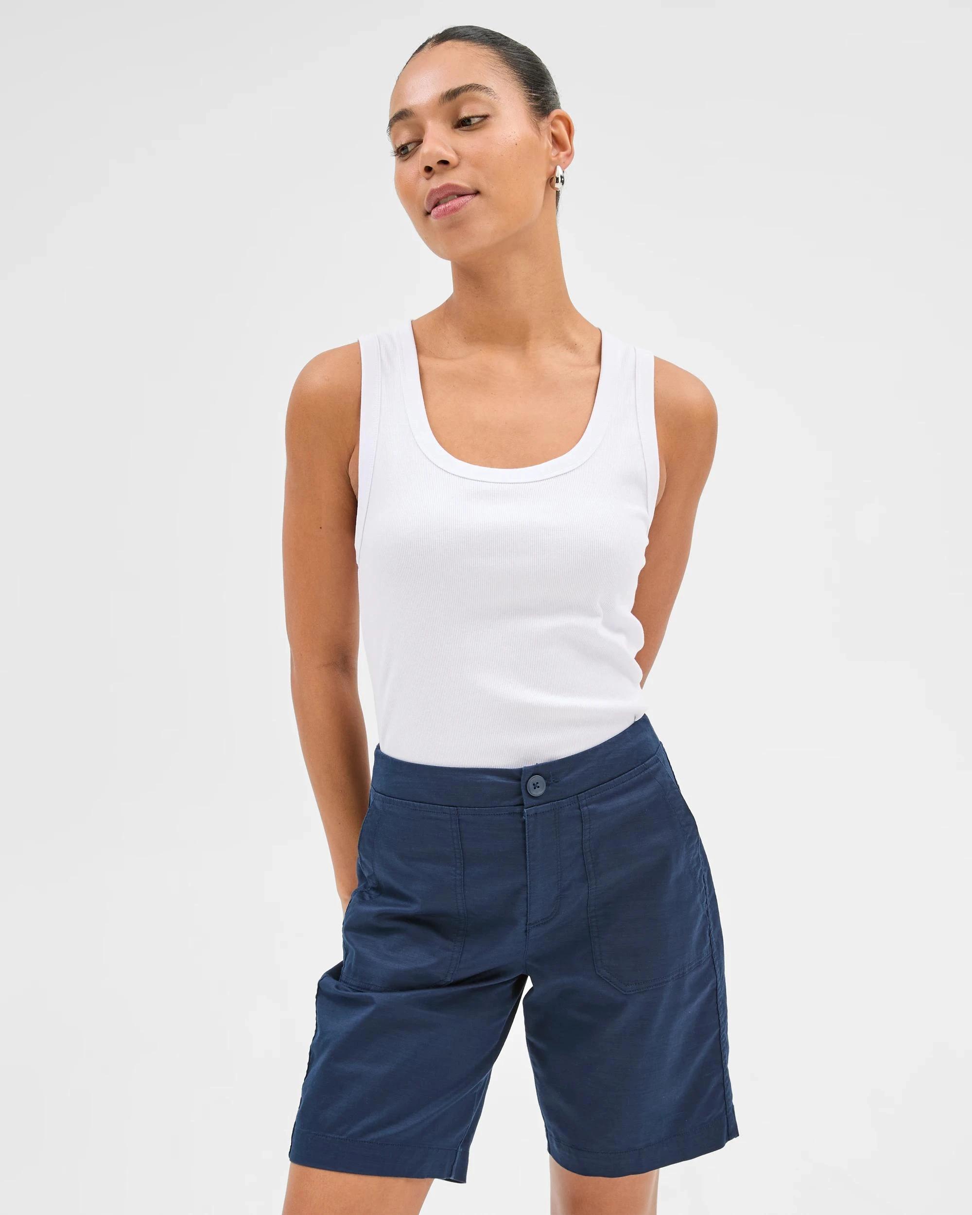 1 Target Ribbed Waist Shorts NAVY BLUE, 1 of 5