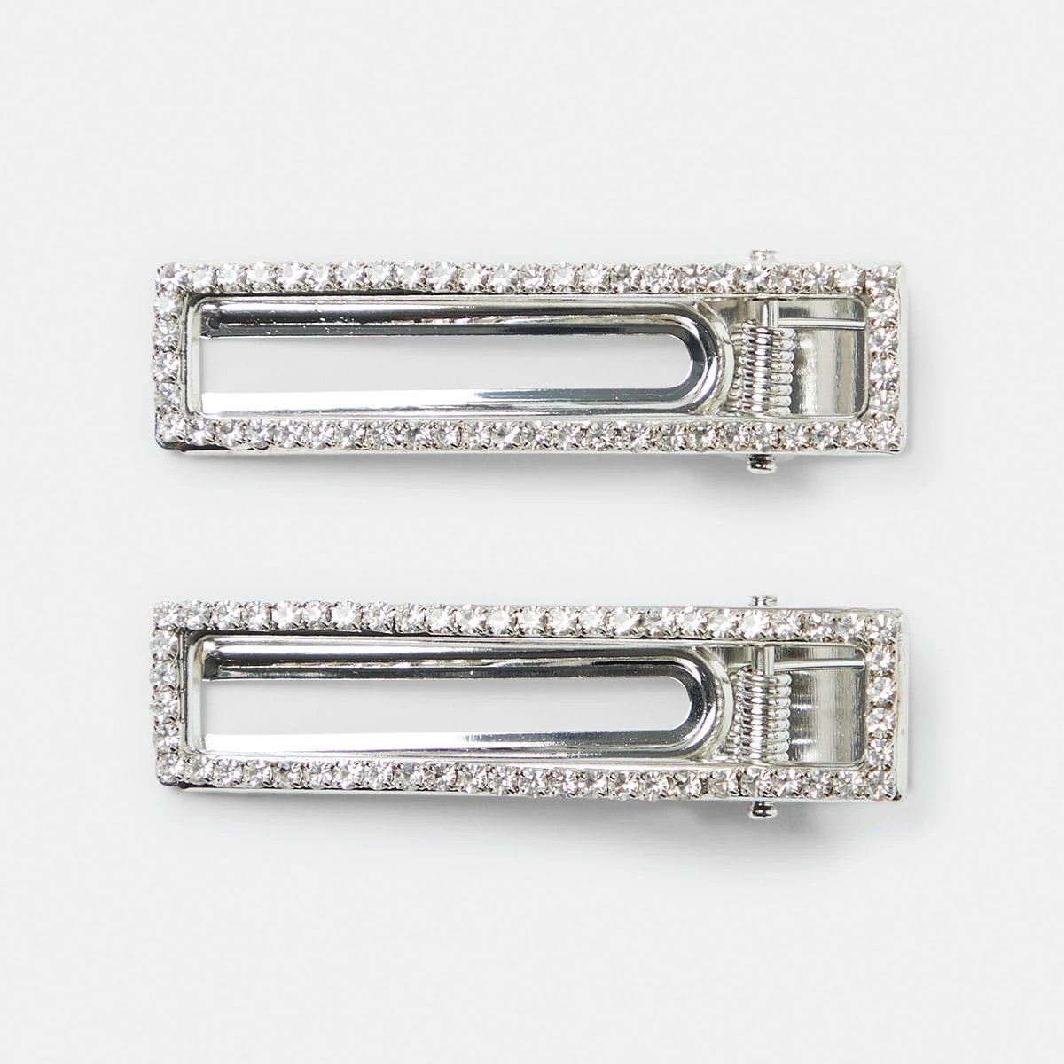 2 Silver Tone Sparkle Side Hair Clips, 2 of 4