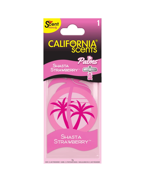 California Scents Car Air Freshener Palms Shasta Strawberry 4 Pack