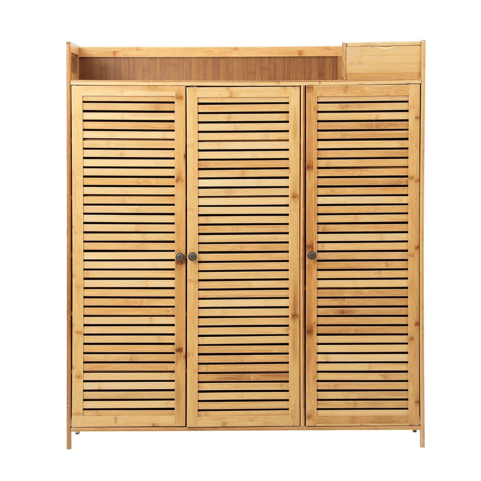 5 Oikiture Shoe Storage Cabinet Shoes Rack Organiser Shelf 3 Doors Adjustable
 - Natural, 5 of 9