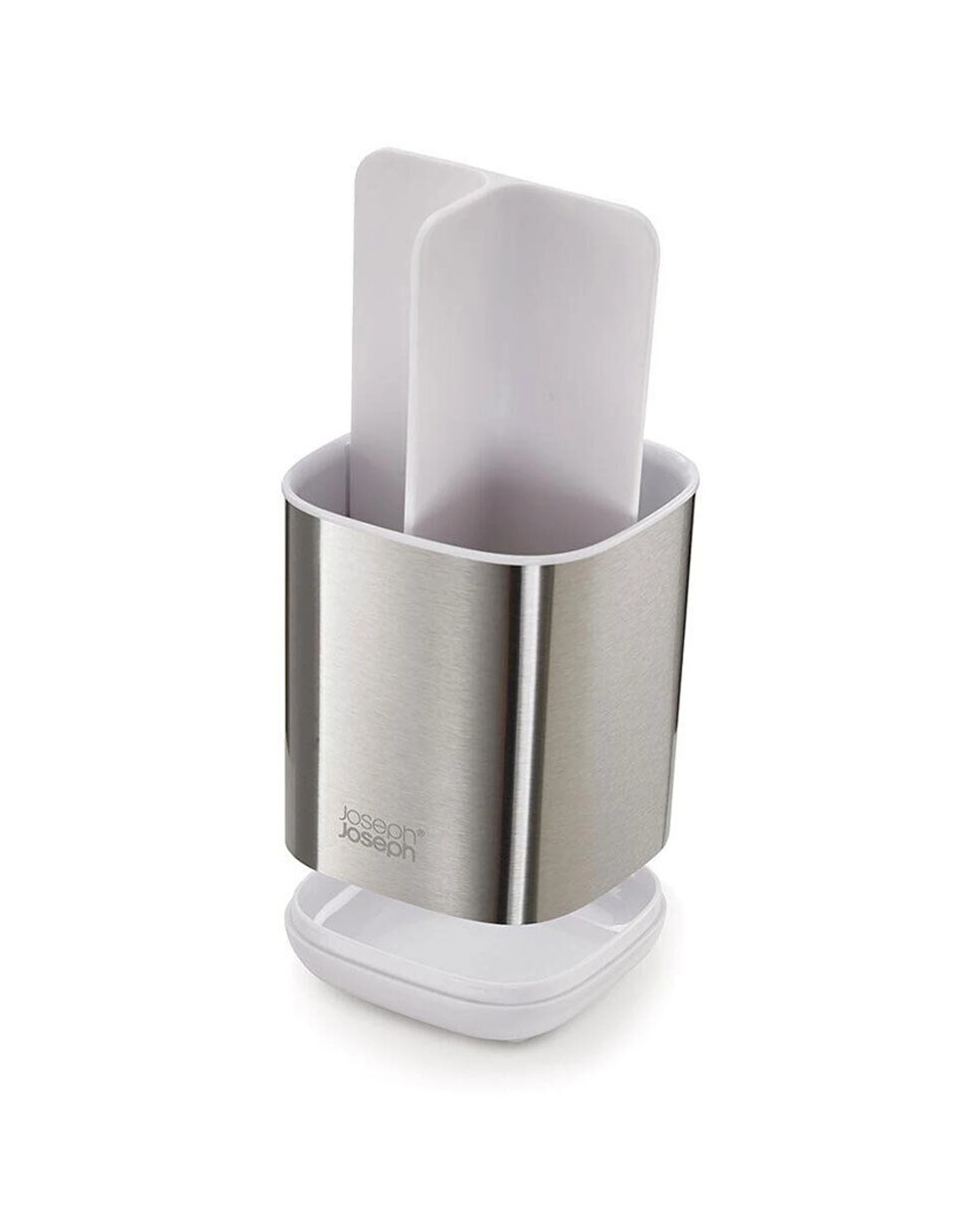 5 Joseph Joseph EasyStore Steel Toothbrush Caddy Twin Pack Ventilated Non-Slip 2PK - White, 5 of 8
