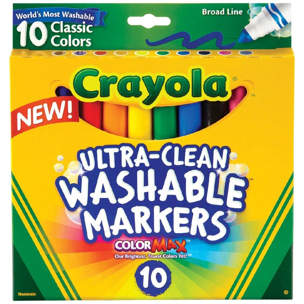 1 Crayola Ultra-clean Coloured Markers 10 Pack, 1 of 1