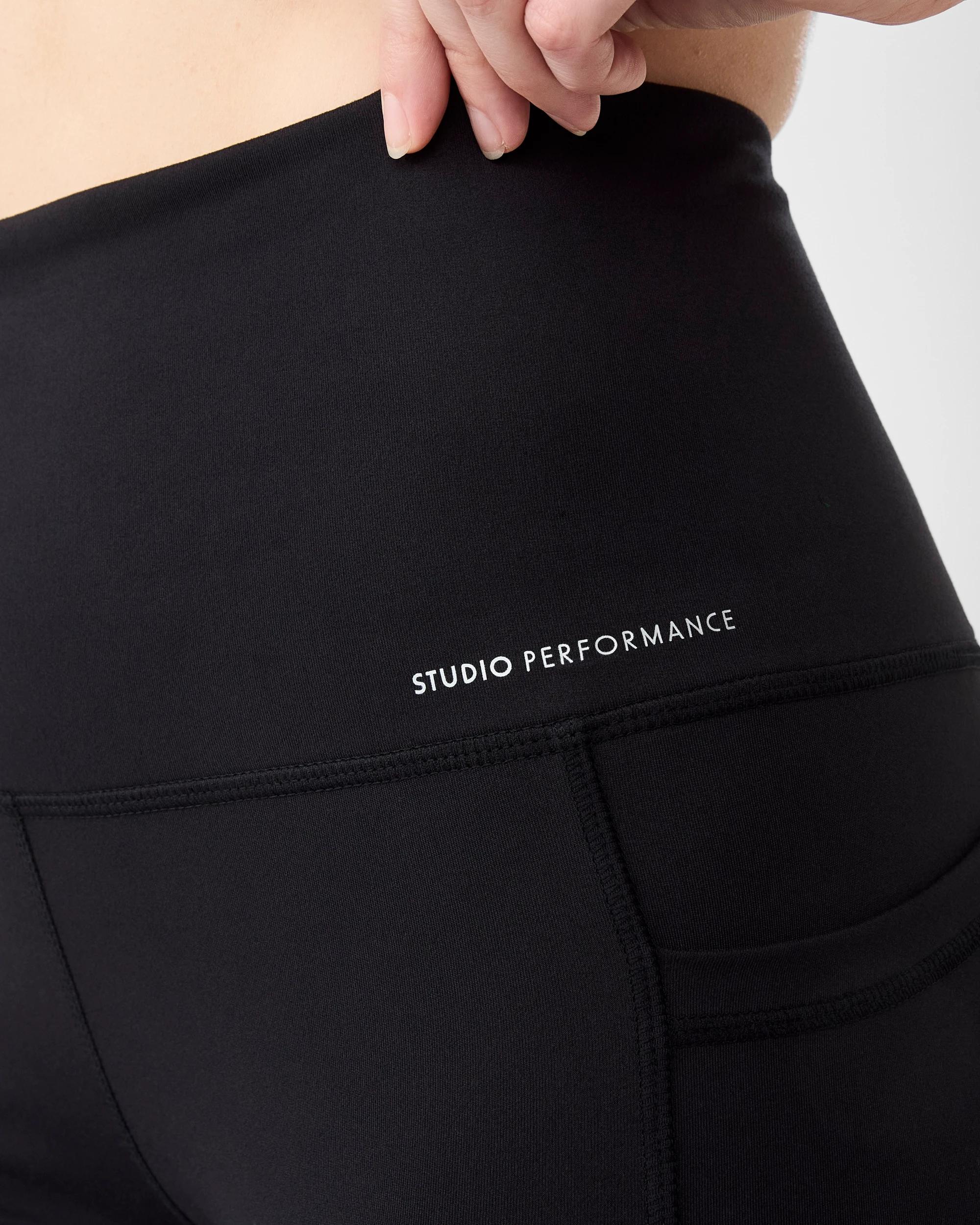 4 Active Womens Ultra High Rise Full Length Studio Leggings Black, 4 of 8
