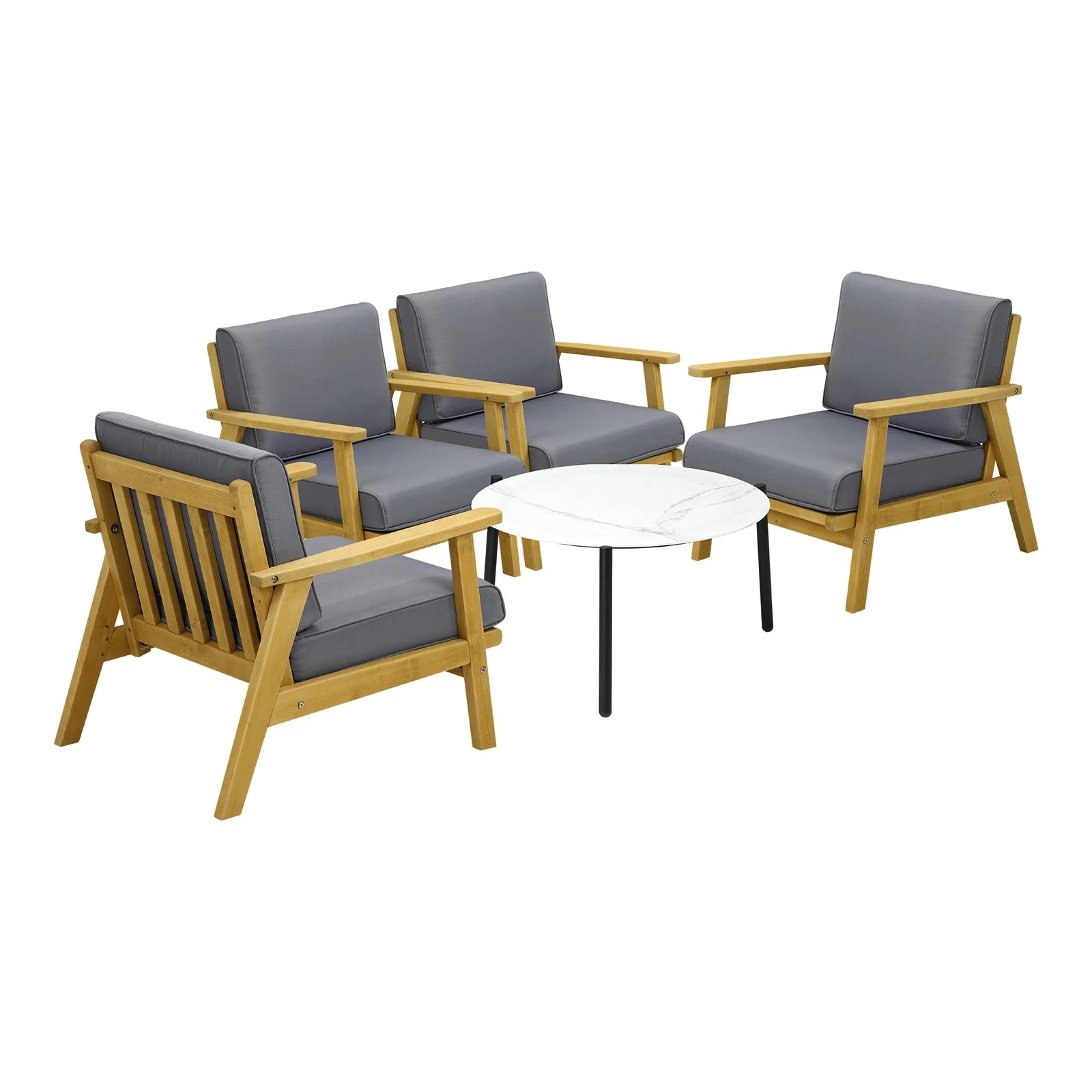 5 Livsip Outdoor Lounge Set 5pcs Patio Furniture Sets 70cm Coffee Side Table
 - Multi, 5 of 10