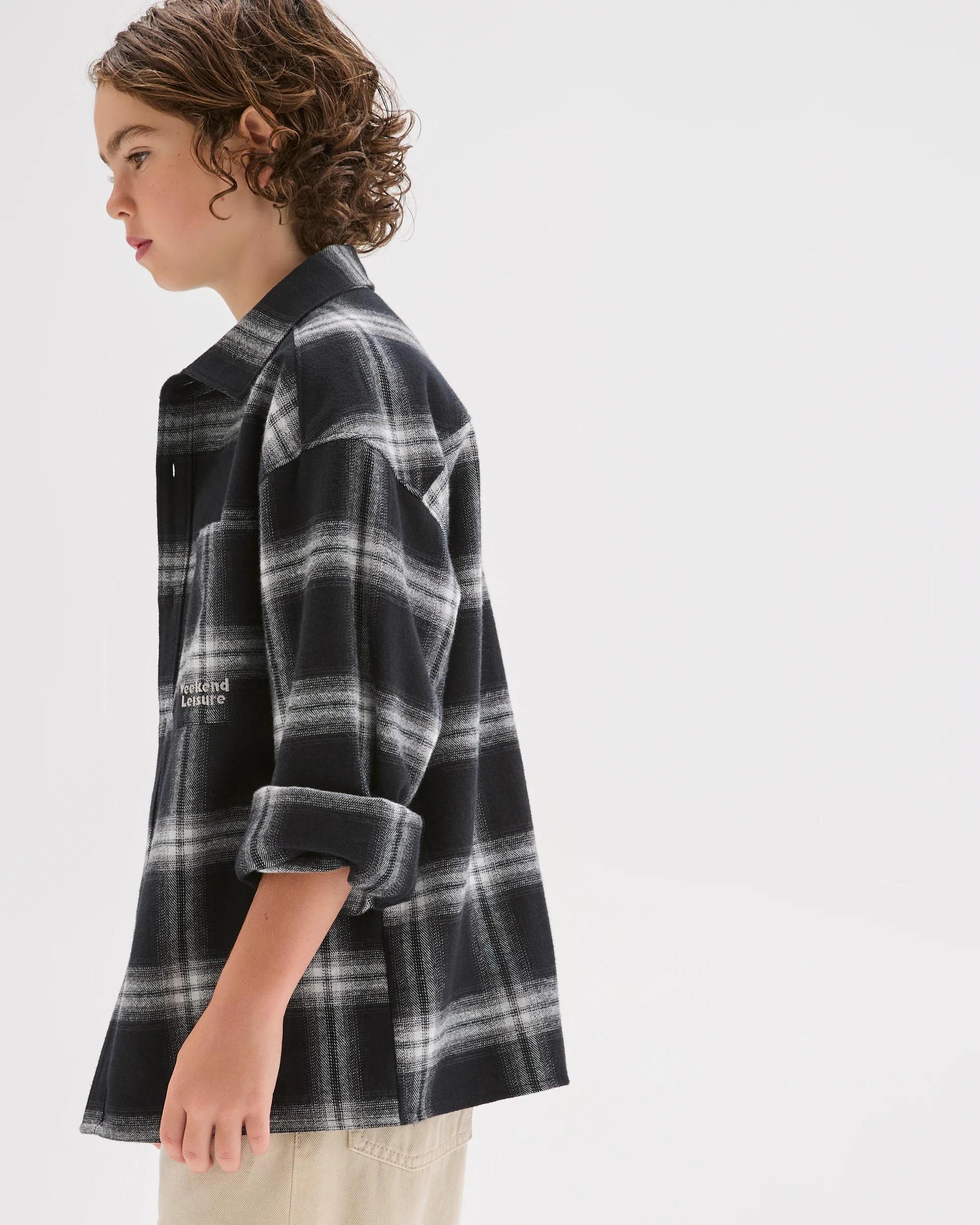 4 Target Kids Australian Cotton Long Sleeve Check Shirt BLACK, 4 of 7