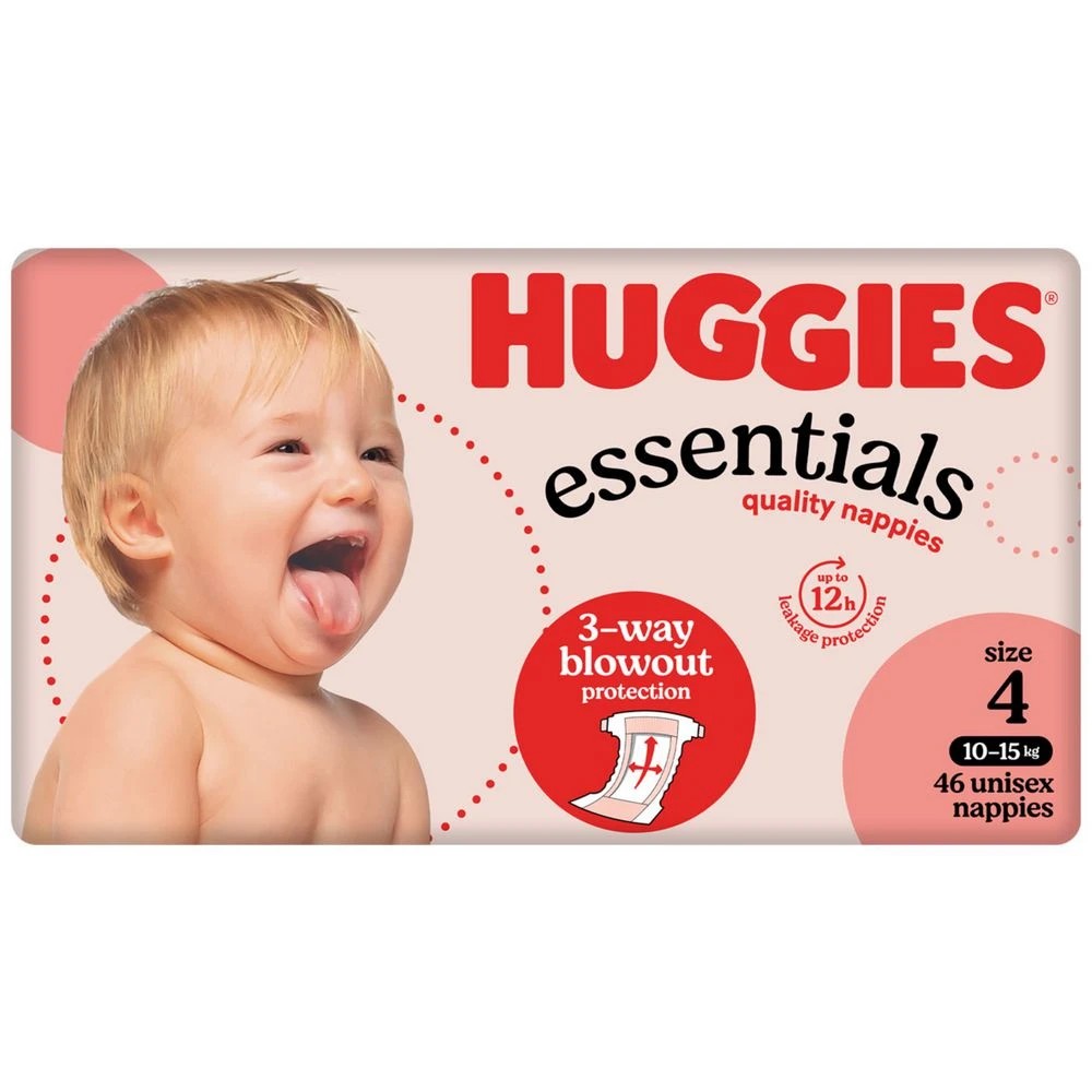 2 Huggies Essentials Nappies Toddler Size 4 46 Pack, 2 of 10
